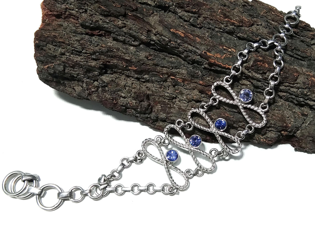 Tanzanite Bracelet, Natural Gemstone Bracelet, 925 Sterling Silver Jewelry, Handmade Bracelet, Tanzanite Jewelry, For Girls & Women Gift.