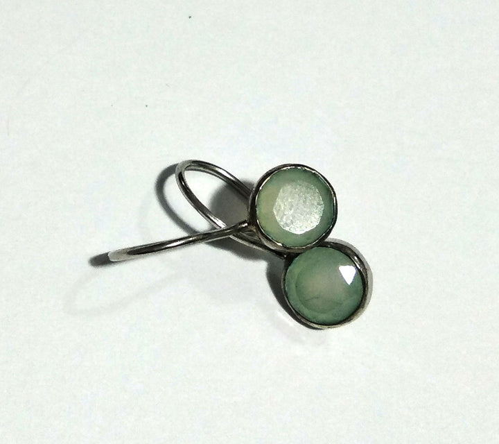 Aqua Chalcedony Tiny Dangle Earring, 925 Solid Starling Silver Earring, Natural Aqua Chalcedony Gemstone Size 8x8 mm Gift Birthstone Earring