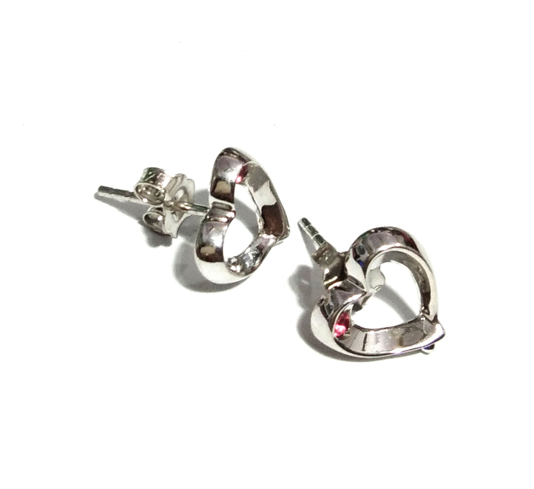 Silver Stud Earring Design, Heart Small Stud Earring, 925 Solid Starling Silver Stud Earring, Gifts For Her, Unique Birthstone Studs