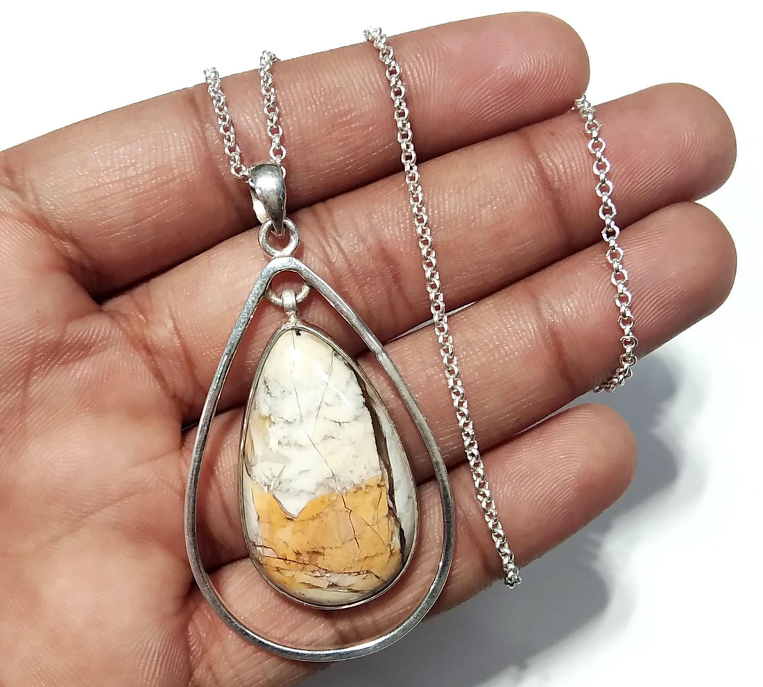Natural Brecciated Mookaite Gemstone Pendant Chain Necklace, 925 Sterling Silver Pendant, Amazing Color Nice Design Pendant, Gift For Her