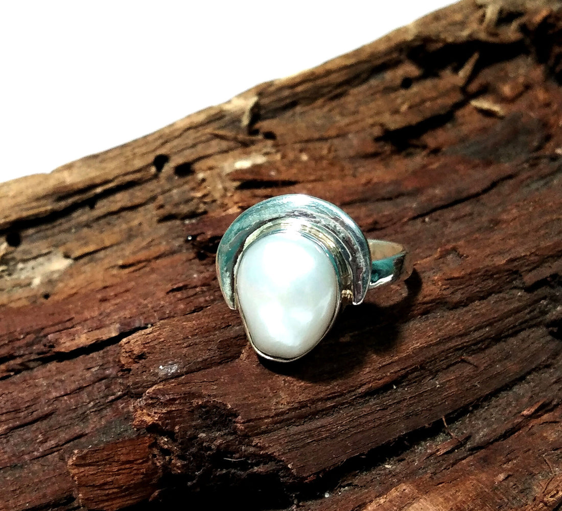 Amazing Design Good Making Ring, Natural Fresh Water Pearl Rings, With 925 Starling Silver Ring, Anniversary & Wedding Gift Ring For Women