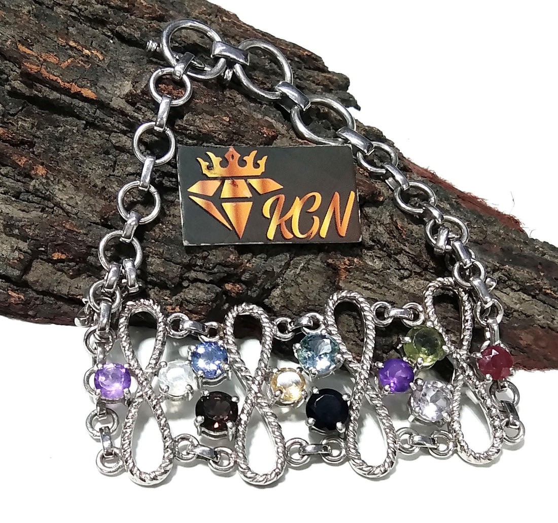 Bracelets ! All Natural Multi Gemstone Bracelet, 925 Sterling Silver Jewelry, Handmade Bracelet, Gemstone Jewelry For Girls & Women.