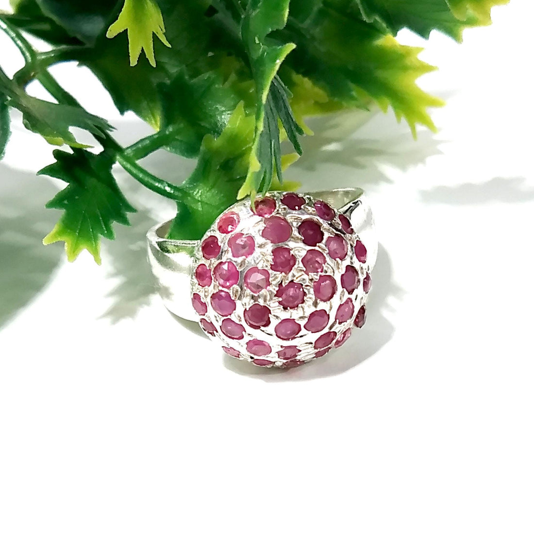 Solid 925 Starling Silver Ring, Natural Gemstone Ruby Faceted Rings, Very Beautiful Stylish Rings, Good Making Nice Rings For Girls & Woman.