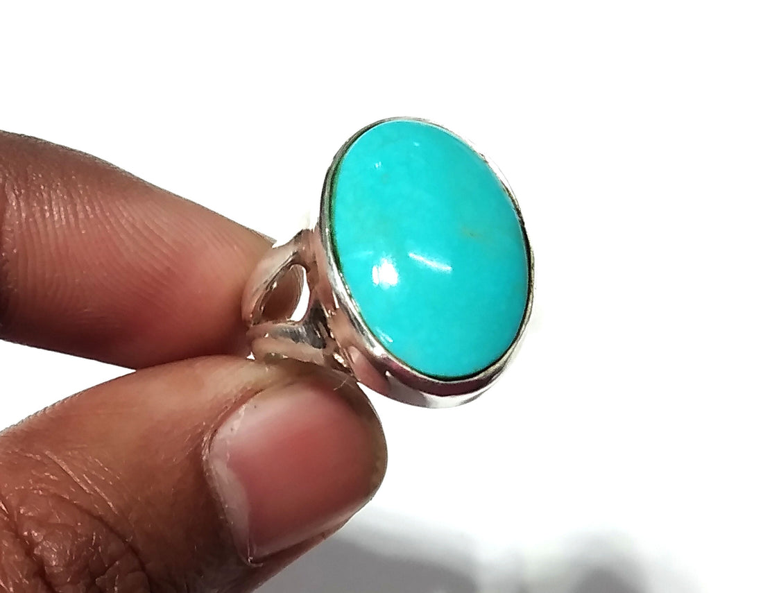 Natural Arizona Turquoise Gemstone Ring, 925 Starling Silver Ring, Nice Design Good Making Gift Ring, Turquoise Stone Ring, For Men & Women.