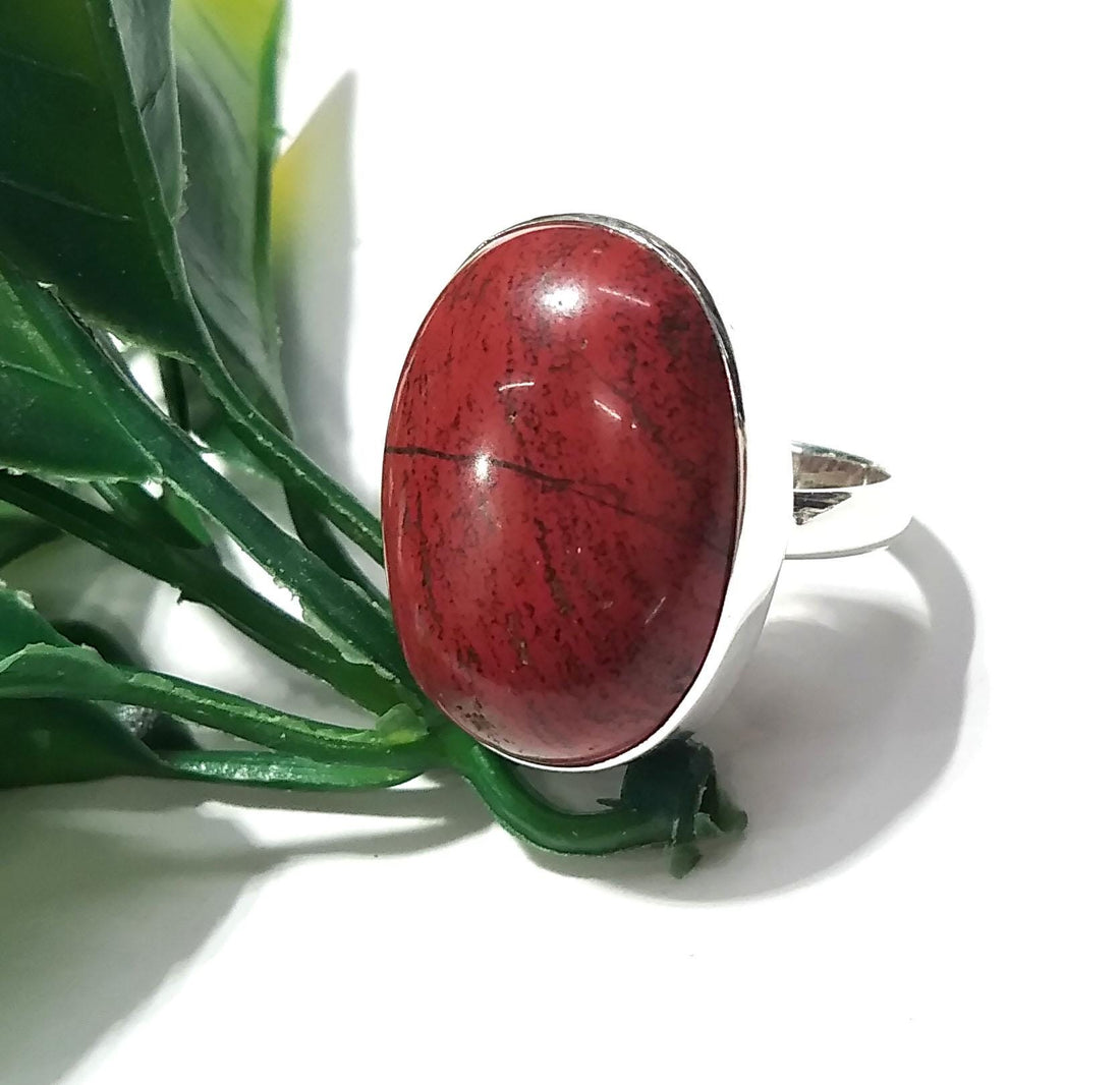 Natural Red Jasper Gemstone Ring, 925 Solid Sterling Silver Ring, Amazing Red Jasper Stone Size 22x16 mm Handmade Ring Gift Birthday Ring