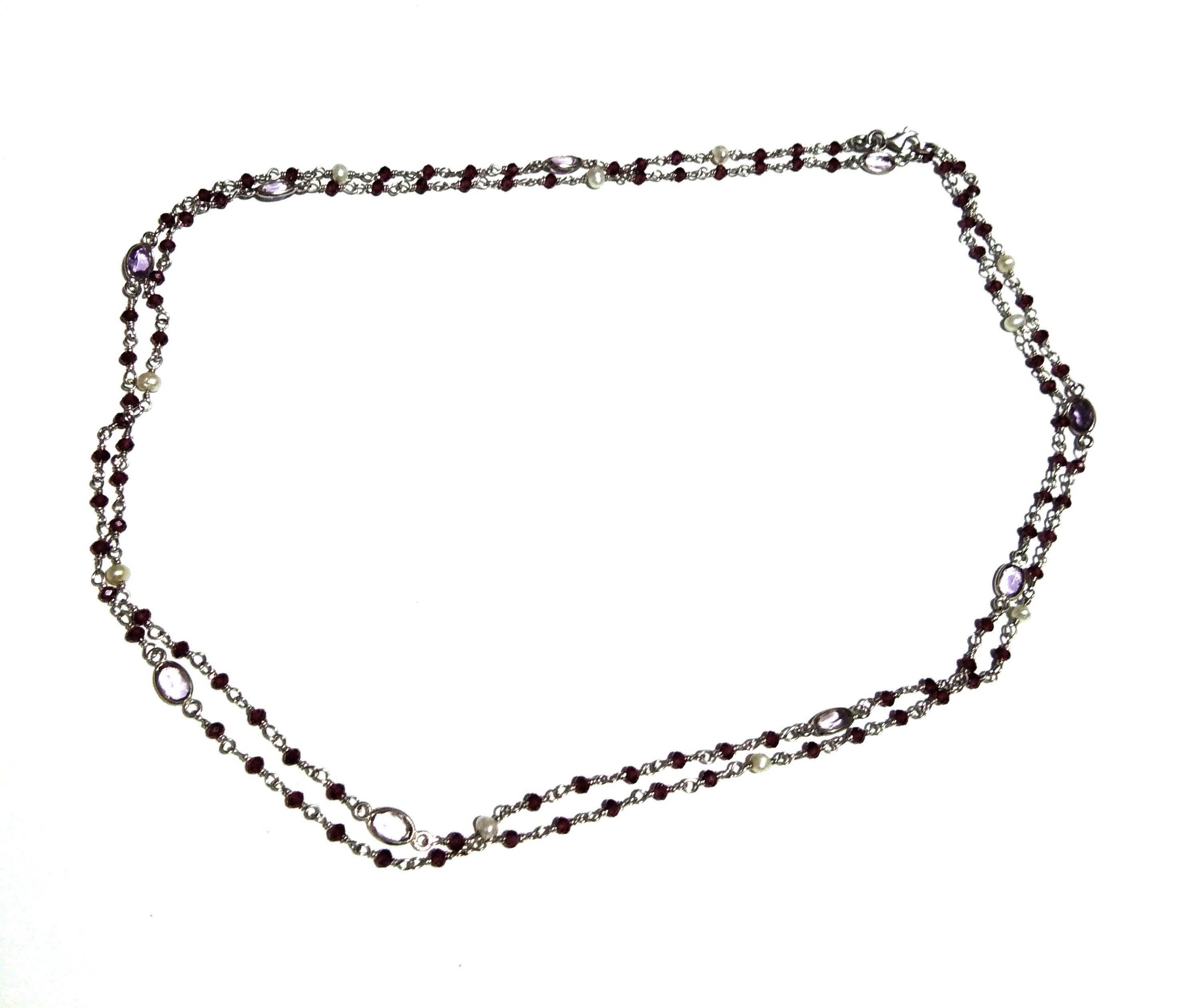 Natural Red Ruby Rondelle Beads Chain Necklace, 925 Starling Silver Chain 44''Inches Adjuster Beaded Chain Necklace Wholesale Jewelry Making