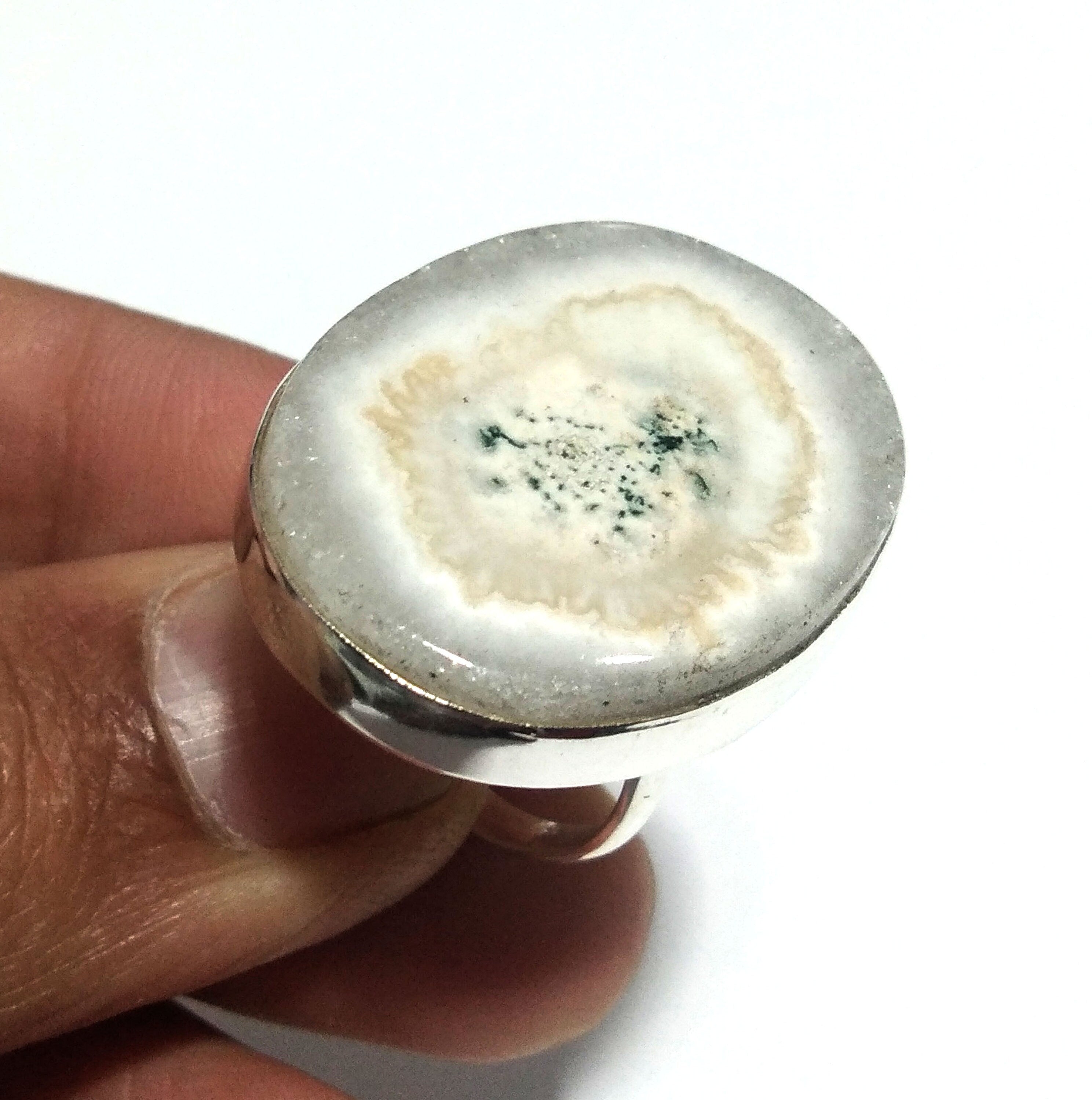 White Solar Quartz Gemstone Ring, Solid 925 Sterling Silver Ring, Natural Solar Quartz Stone Size 31x24mm Handmade Gift Wedding Ring Jewelry