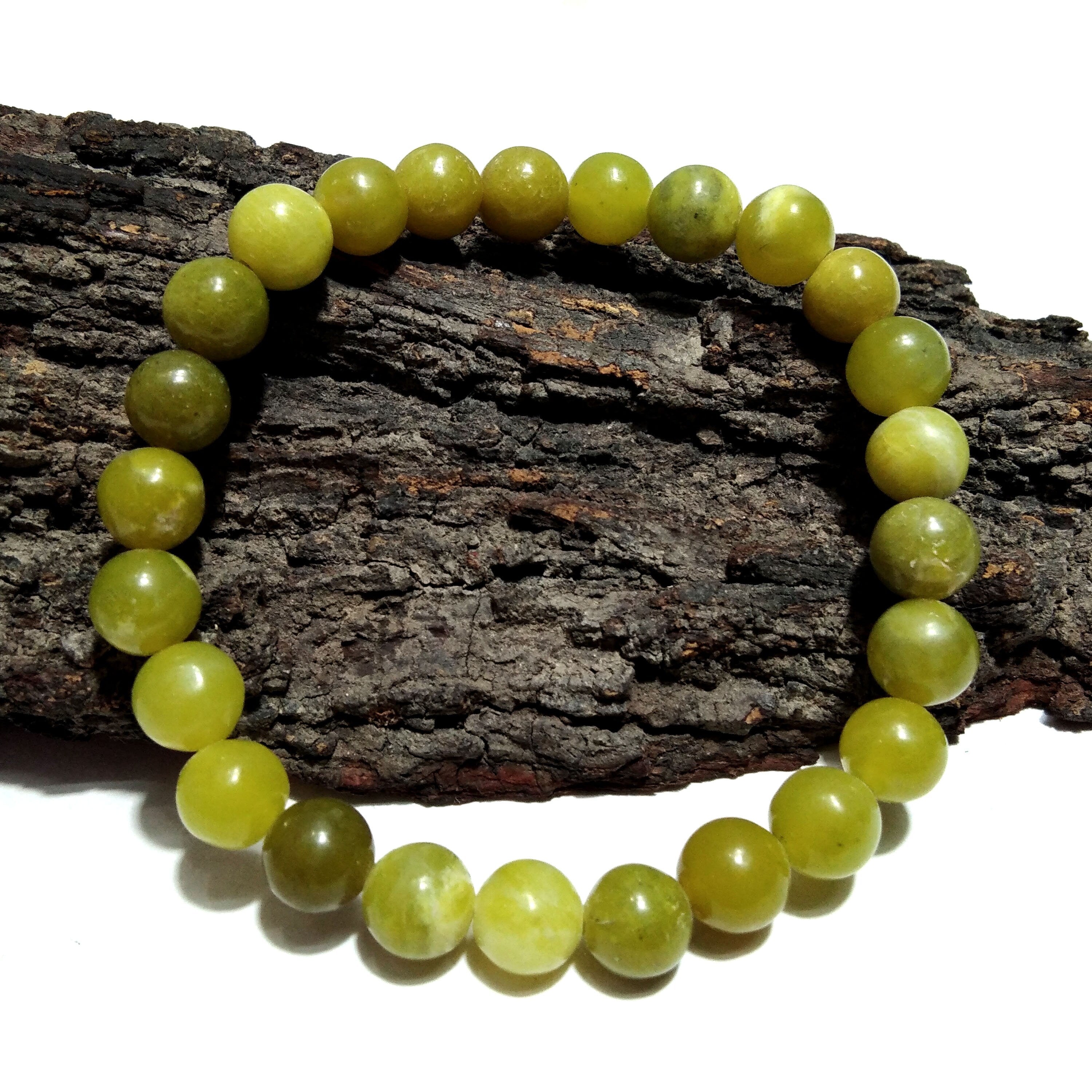 Green Opal Bracelet Beads Stone, Natural A+++ Green Opal Crystal Healing Unisex Round Bracelet Size 8x8 mm Gift Easter day Bracelet