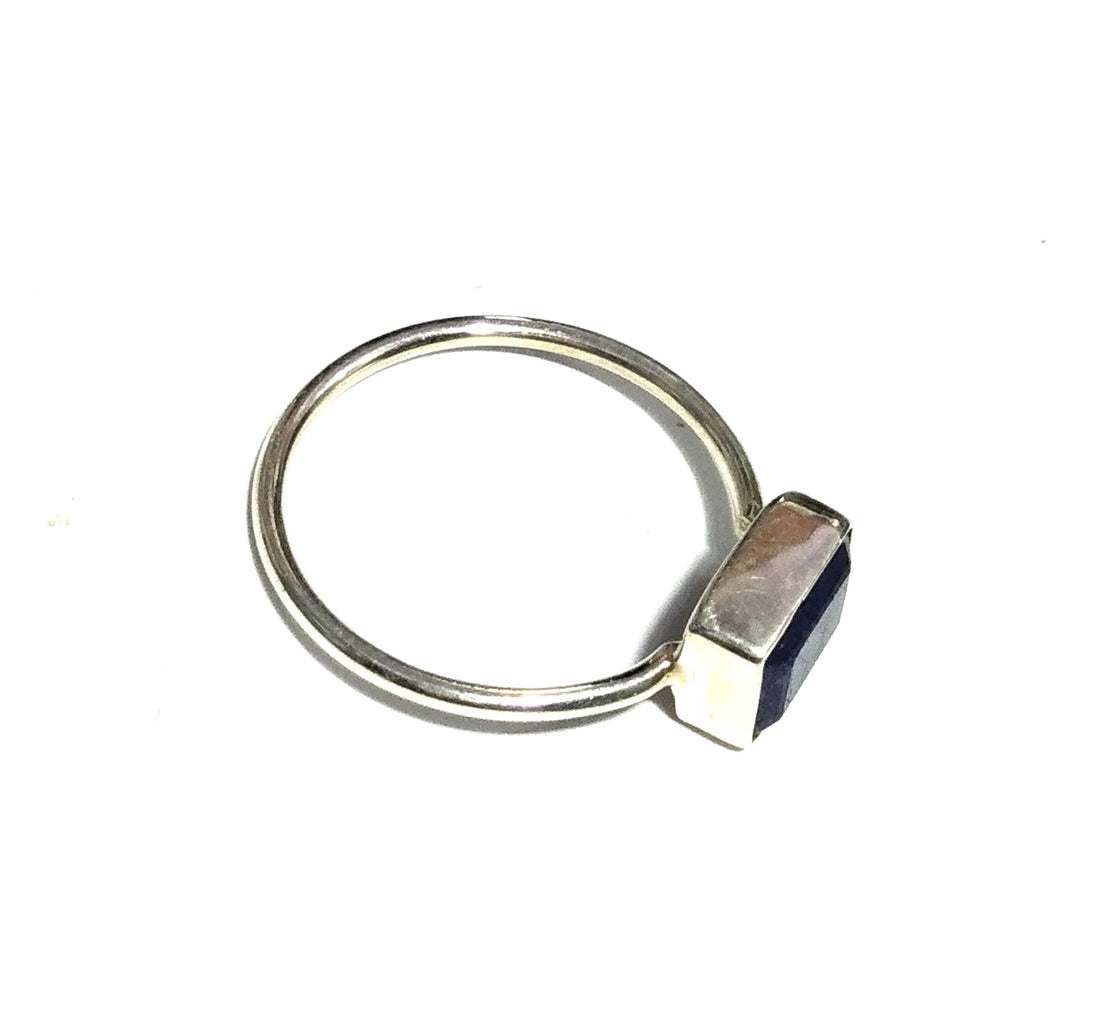 Natural Lapis Lazuli Gemstone Ring, 925 Solid Starling Silver Ring Jewelry Stone Size 8x6mm Top Color Blue Lapis Ring Gemstone for Gift Ring