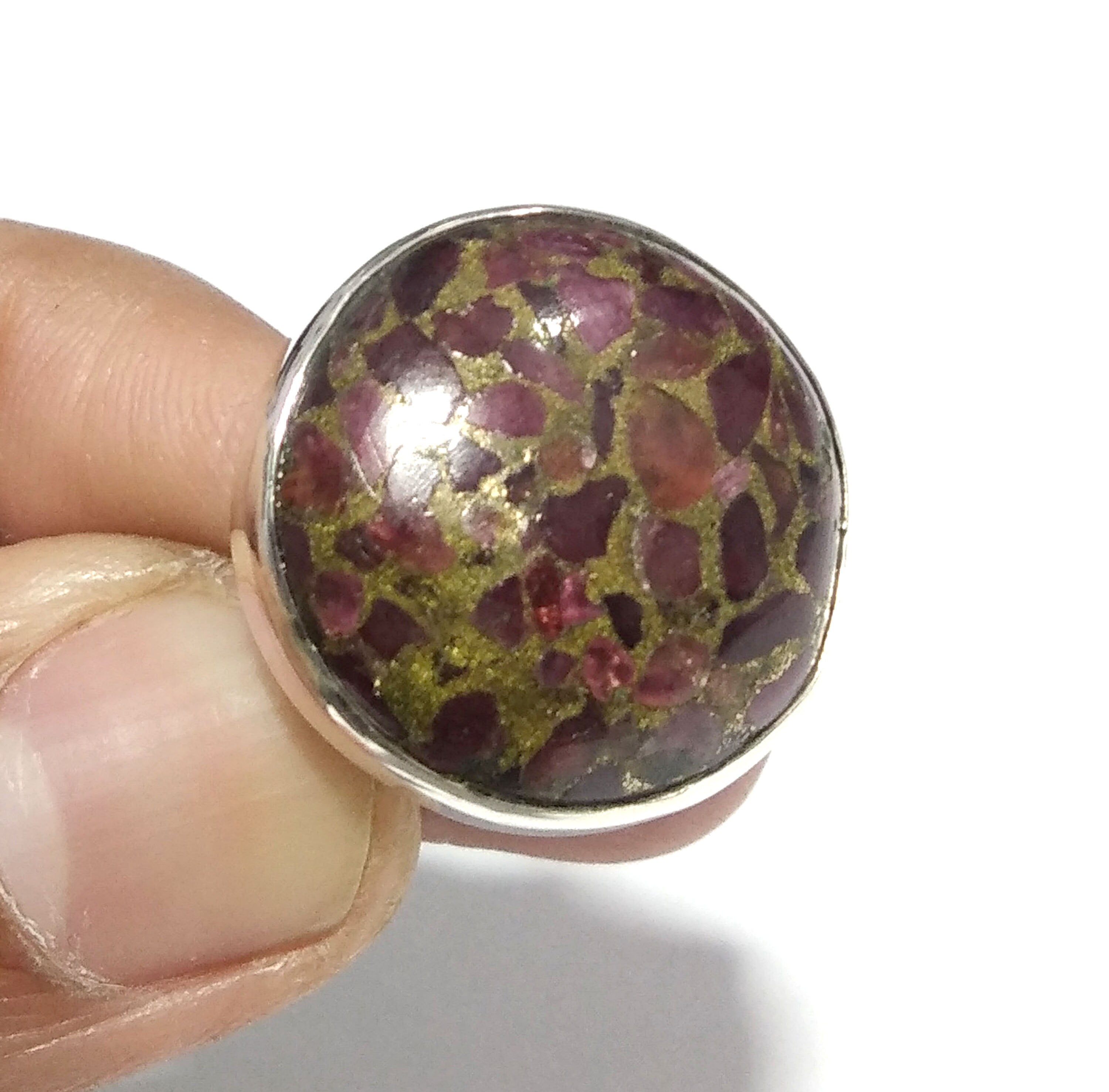 Natural Ruby Copper Turquoise Gemstone Ring, 925 Solid Sterling Silver Ring, Turquoise Stone Size 22x22 mm Handmade Gift Mother’s day Ring