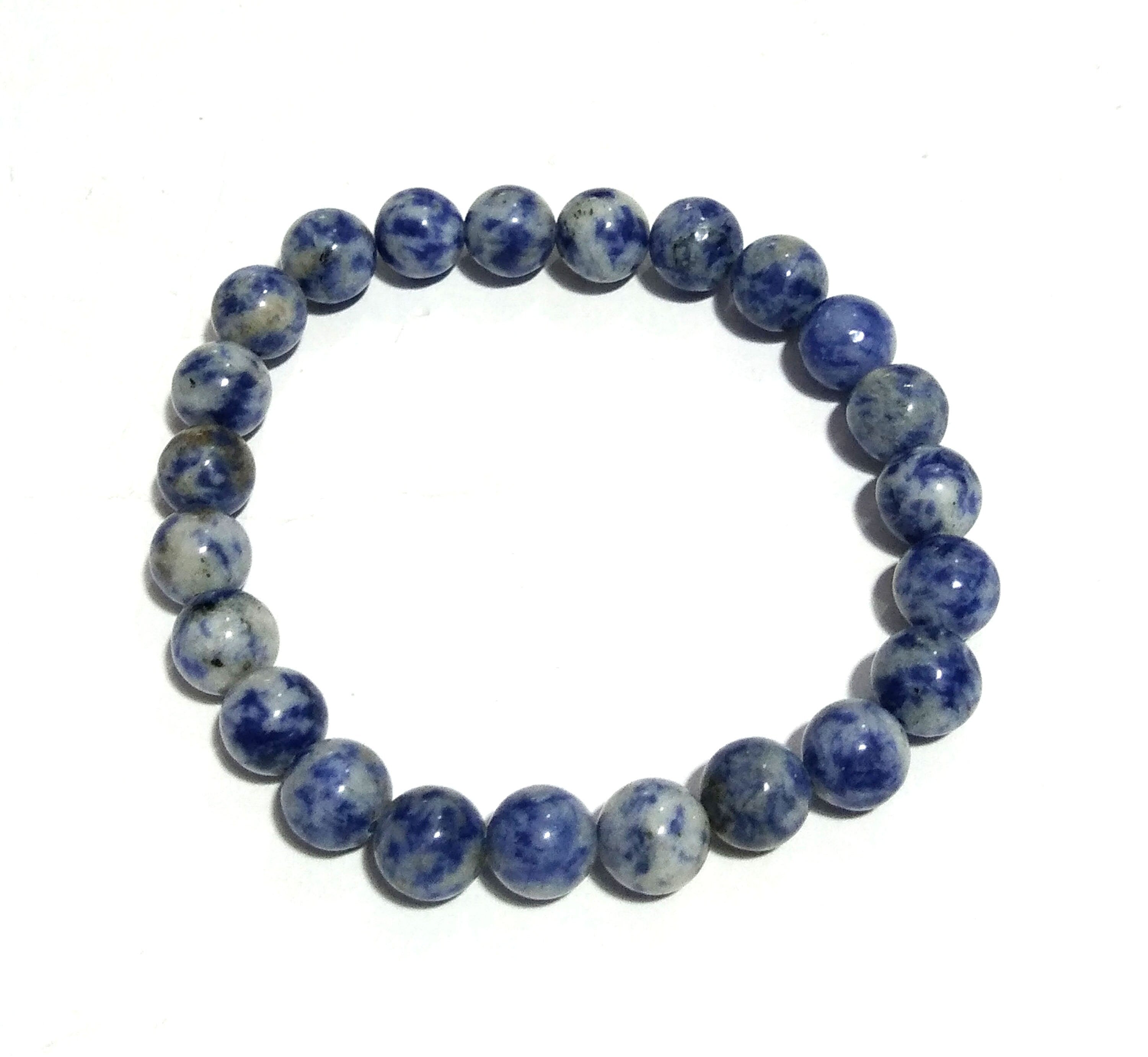 Blue Spot Jasper Bracelet Beads Stone, Natural Blue Spot Jasper Healing Unisex Round Bracelet, Stone Size 8x8 mm Gift Easter day Bracelet