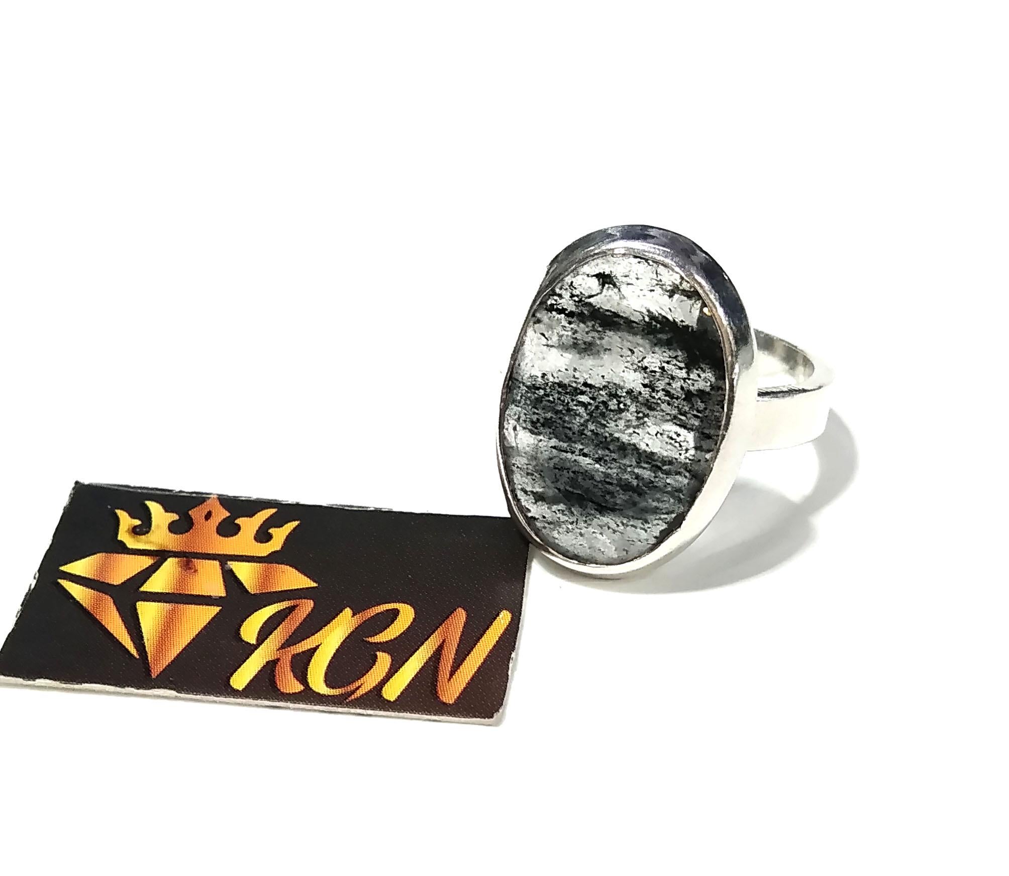 Natural Black Rutile Quartz Gemstone Ring, 925 Solid Starling Silver Ring, Black Rutile Faceted Stone Handmade Ring, For Gift Wedding Ring