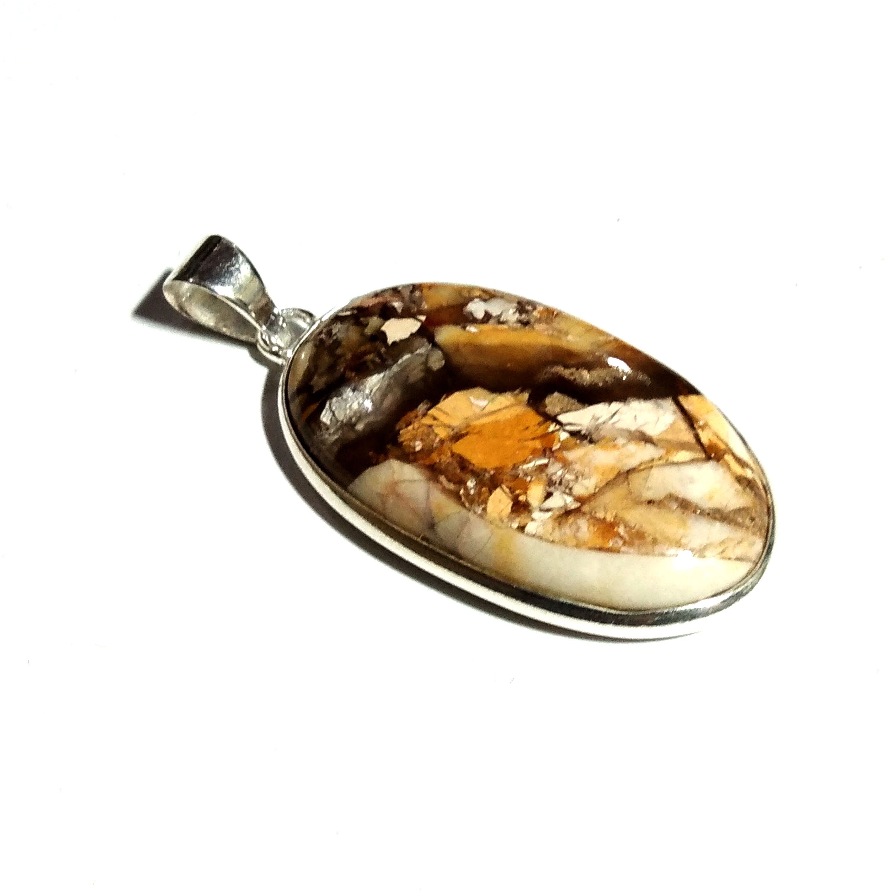 Natural Brecciated Mookaite Gemstone Pendant Chain Necklace, 925 Sterling Silver Pendant Jewelry Handmade Gift Easter Pendant Chain Necklace