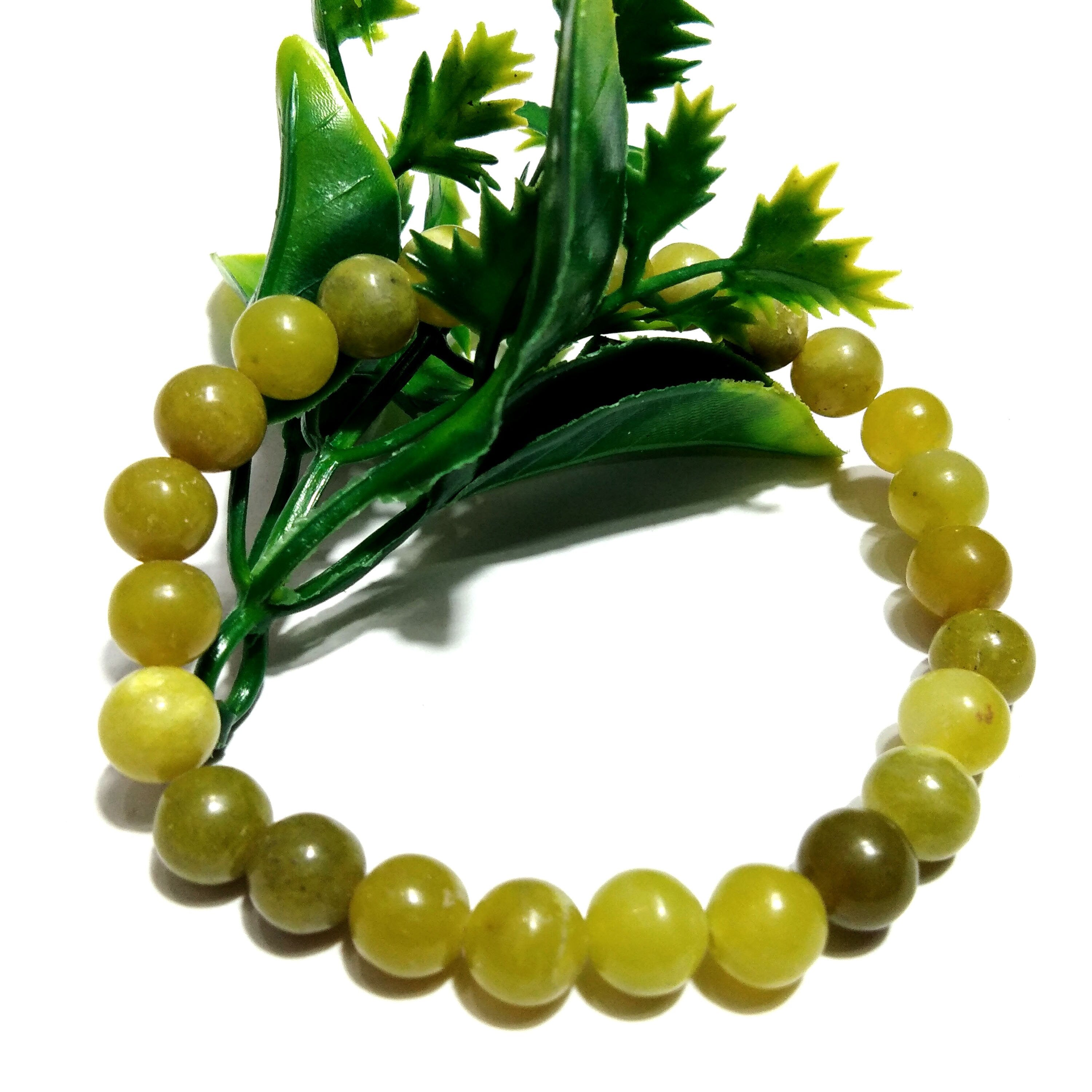 Green Opal Bracelet Beads Stone, Natural A+++ Green Opal Crystal Healing Unisex Round Bracelet Size 8x8 mm Gift Easter day Bracelet