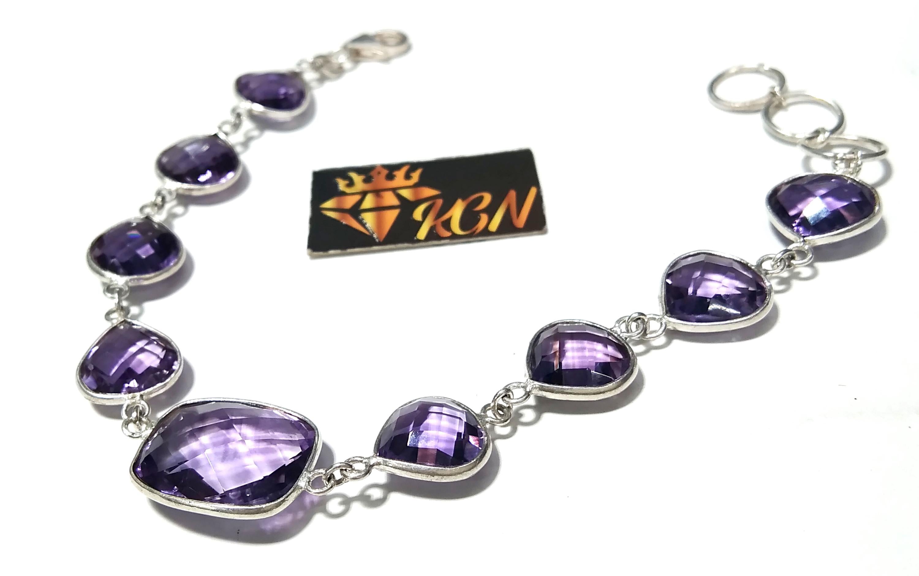 Amethyst Bracelet, Purple Stone Bracelet, 925 Sterling Silver Bracelet, Handmade Bracelet, Amethyst Jewelry, Silver Jewelry, Bezel Bracelet.