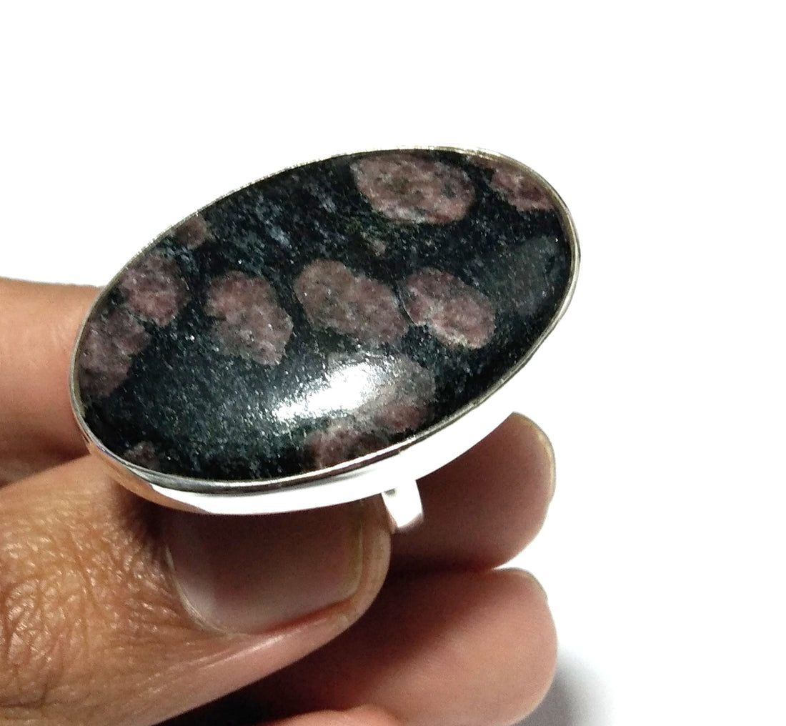 Natural Black Ruby Fuschite Gemstone Ring, Solid 925 Sterling Silver Ring, Ruby Fuschite Stone Size 36x24 mm Handmade Gift Mother’s day Ring