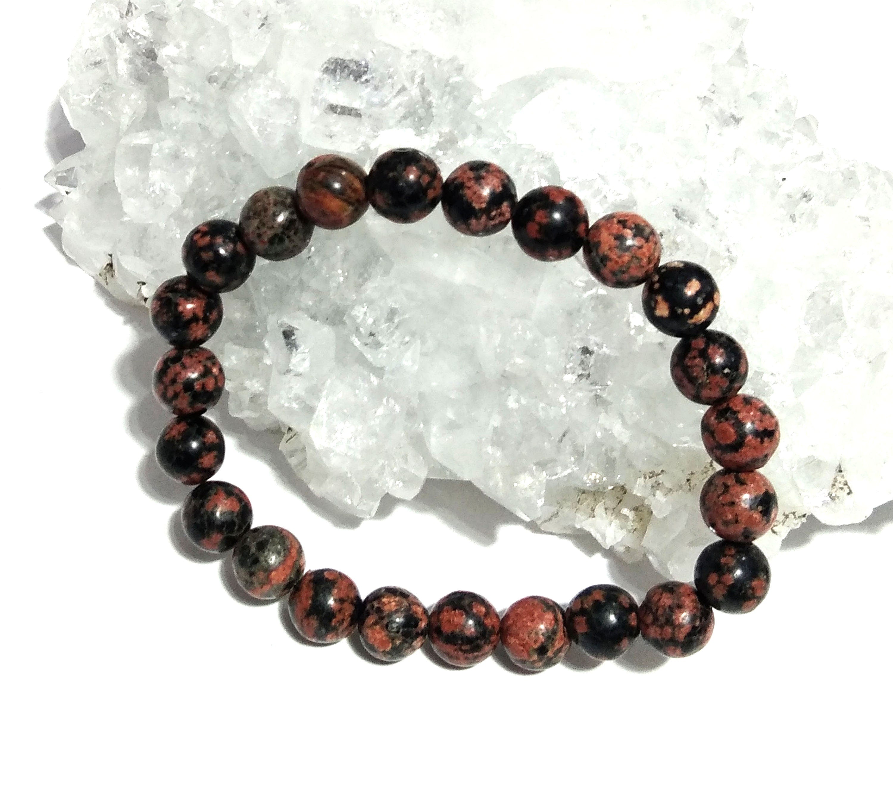 Leopard Skin Jasper Bracelet Beads Stone, Natural Skin Jasper Healing Men & Women Round Bracelet, Stone Size 8x8 mm Gift Easter day Bracelet