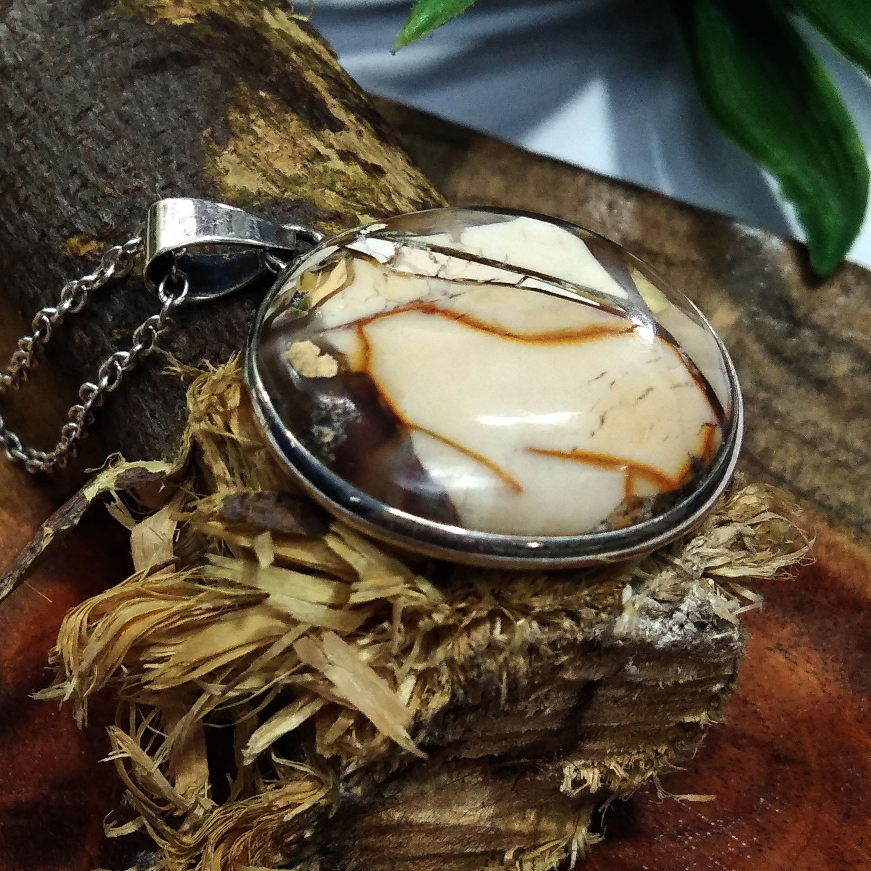 Brecciated Mookaite Gemstone Pendant, 925 Starling Silver Chain Pendant Necklace, Handmade Stone Size 25x25 mm Gift Pendant