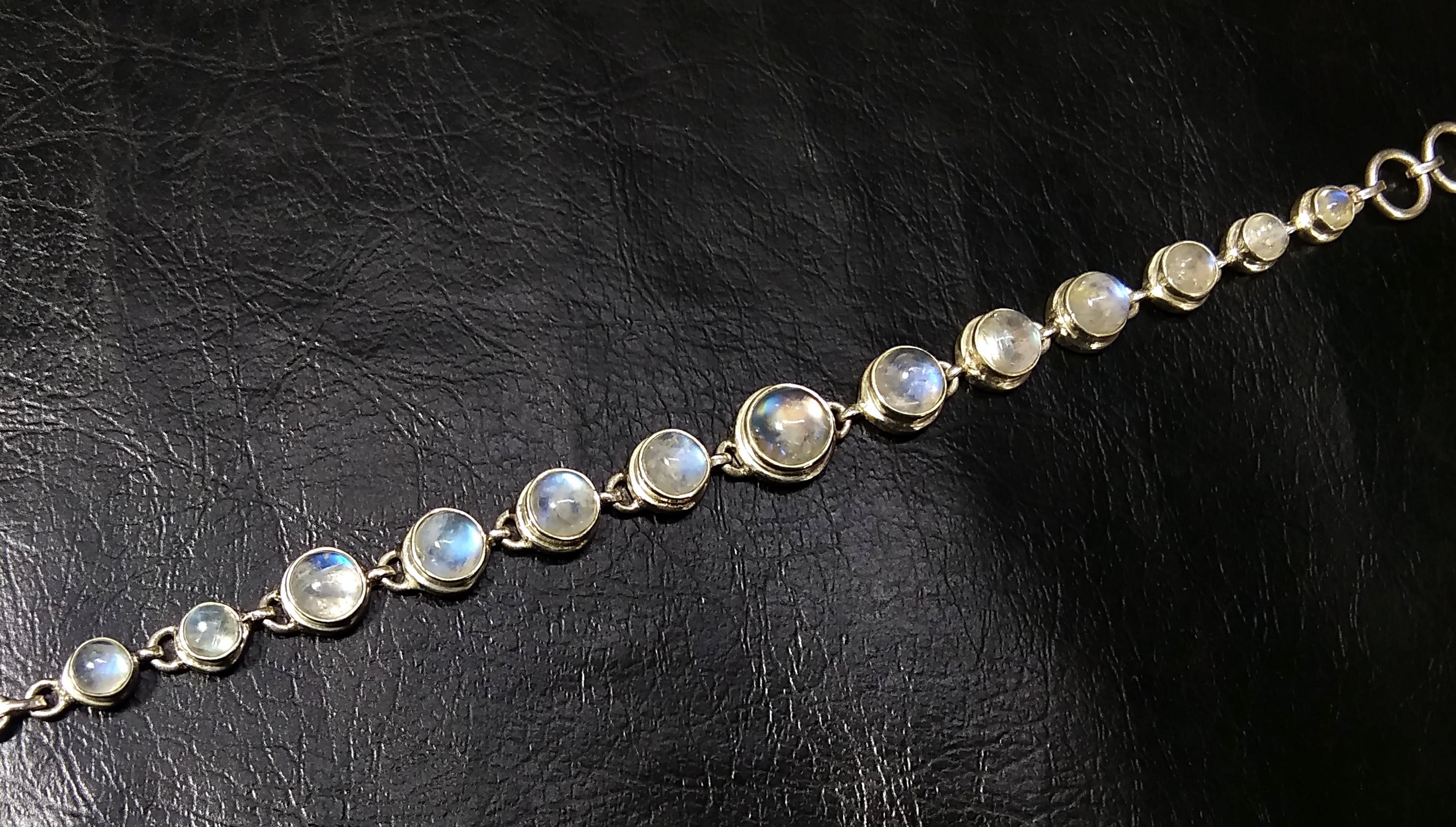 Natural Rainbow Moonstone Bracelet, Good Quality Gemstone Bracelet, 925 Sterling Silver Jewelry, Handmade Bracelet, Gift For Girls & Women.