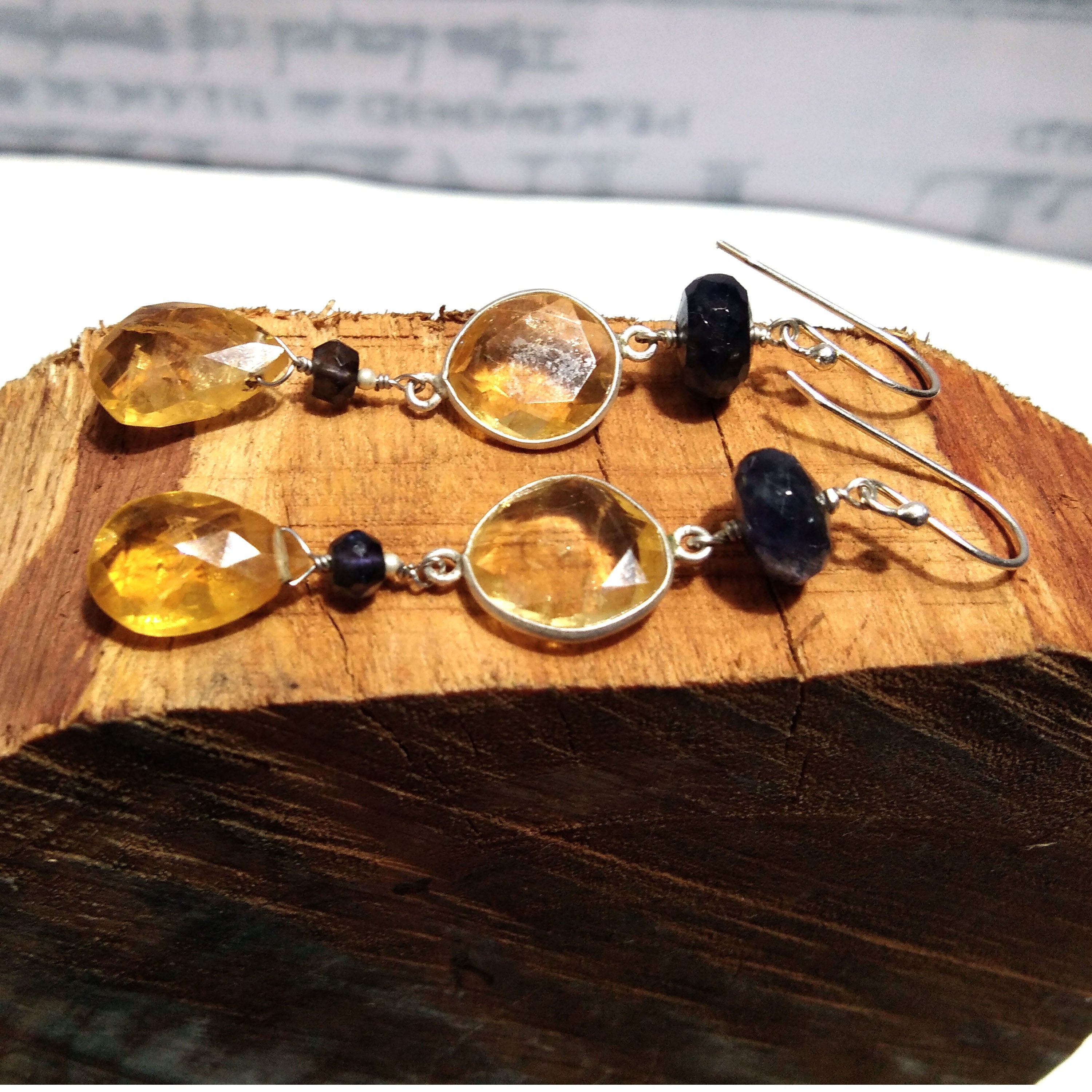 Natural Citrine Earring Stone, 925 Starling Silver Earring, Yellow Citrine Stone Handmade Earring, Jewelry Gift Women Birthstone Earring