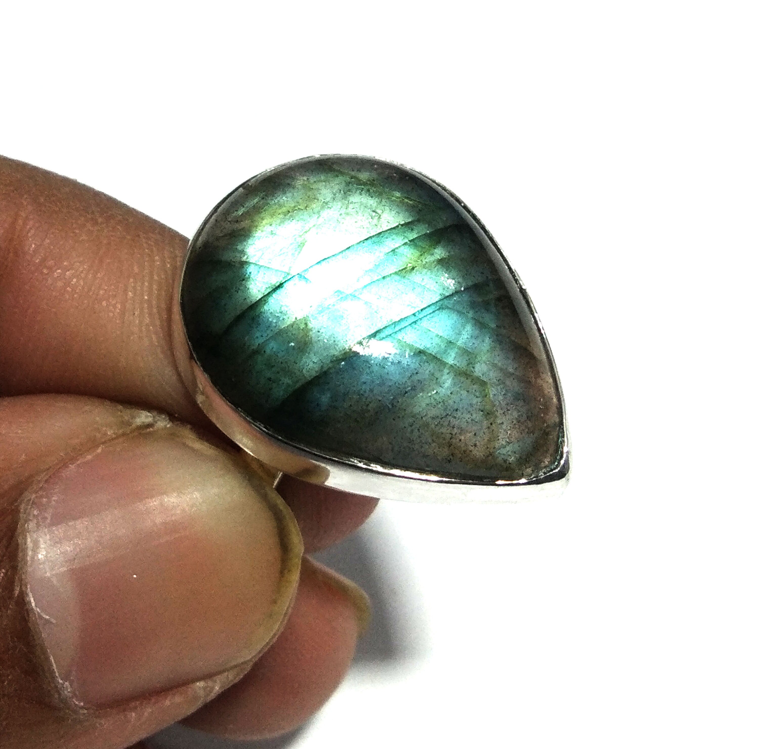 Natural Labradorite Green Fire Gemstone Ring, 925 Solid Sterling Silver Ring, Labradorite Stone Size 23x17 mm Handmade Gift Birthday Ring