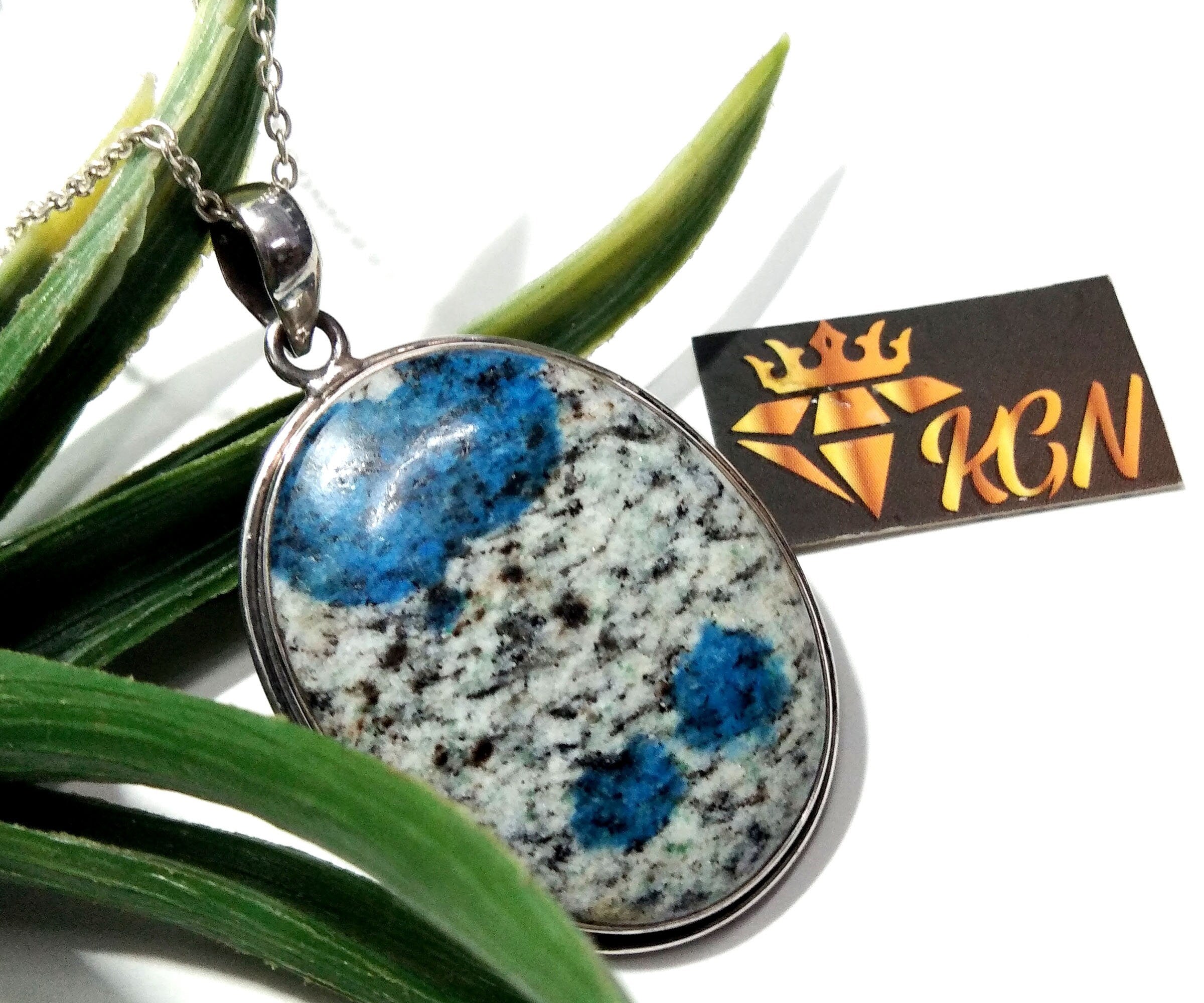 Natural K2 Jasper Gemstone Pendant, 925 Sterling Silver Pendant Healing Crystal, K2 Jasper Stone Pendant Chain Necklace Jewelry Gift For Her