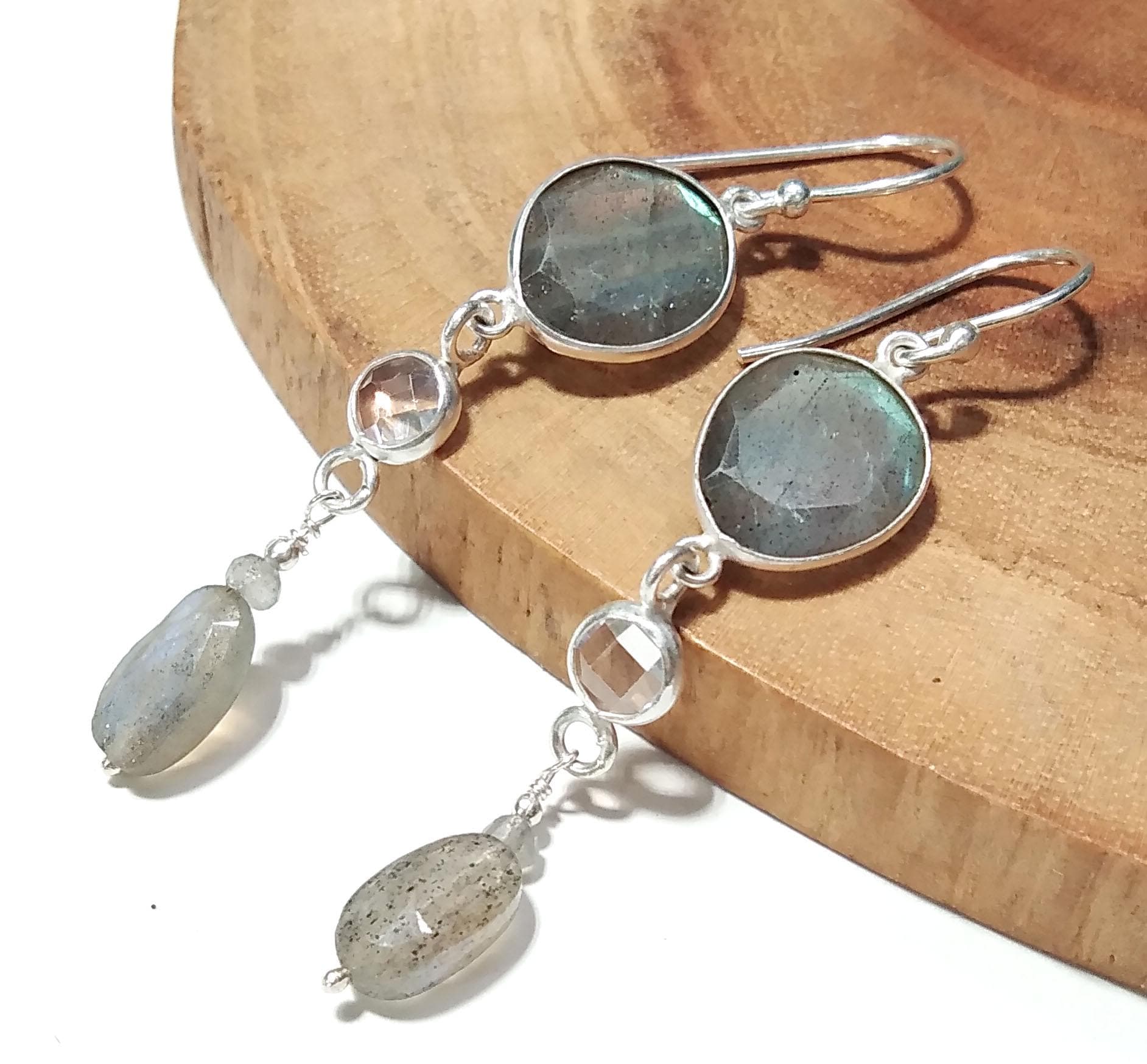 Labradorite Stone Earring, Solid 925 Starling Silver Jewelry Earring, Natural Labradorite Stone Handmade Gift Women Bridesmaid Earring Stone