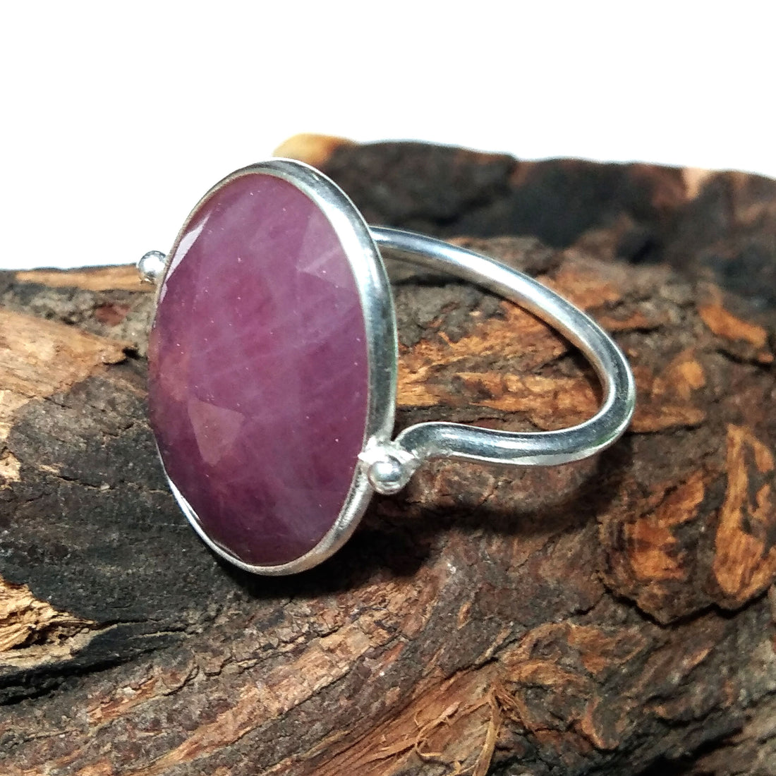 Pink Sapphire Rose Cut Gemstone Ring, 925 Solid Starling Silver Ring, Sapphire Cut Stone Size 20x15 mm Handmade Ring, Gift Wedding Ring