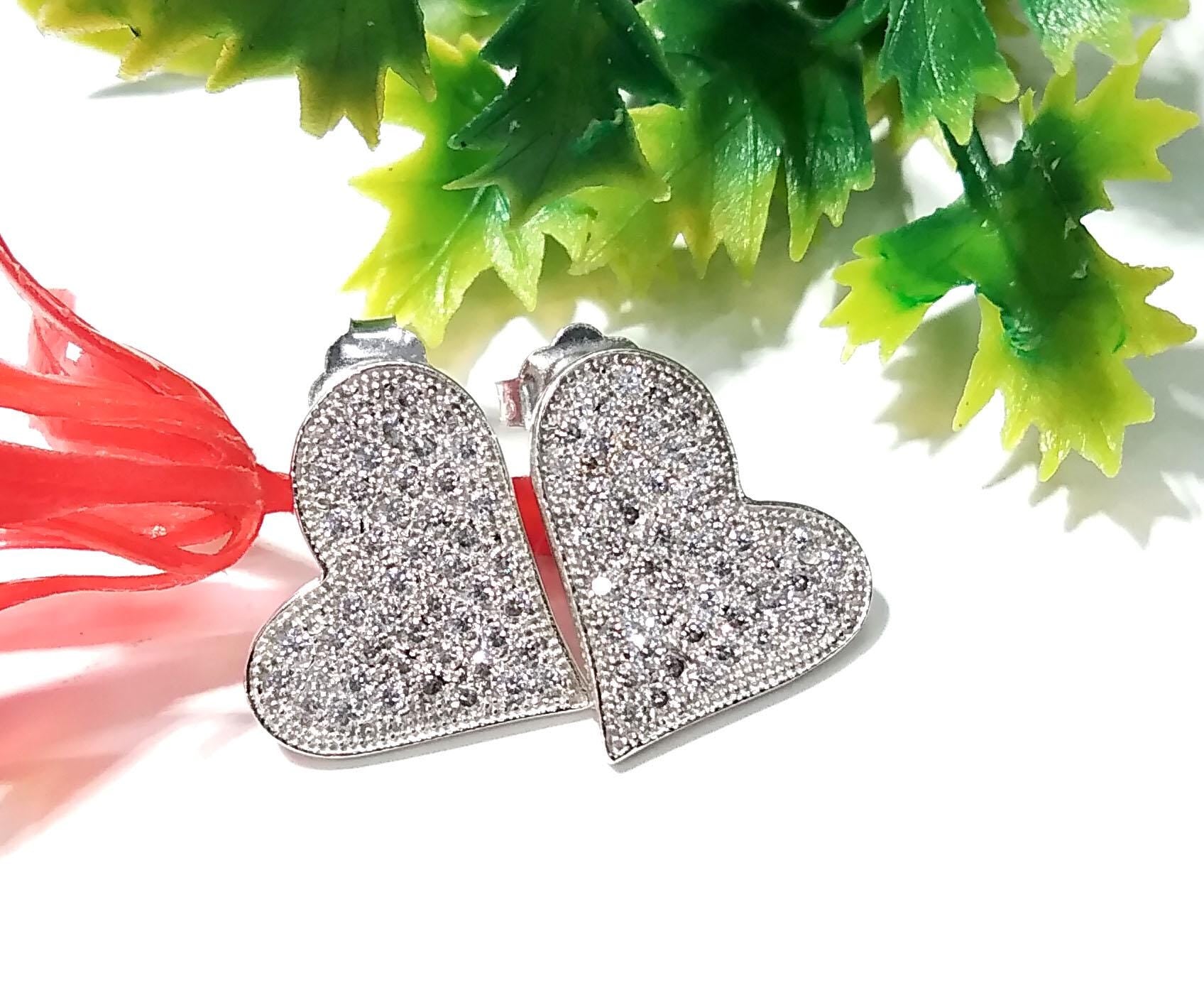 Amazing White Zircon Stone Design Stud Earring, 925 Solid Starling Silver Stud Handmade Earring, Unique Studs Earring, Gift For Girls/Women