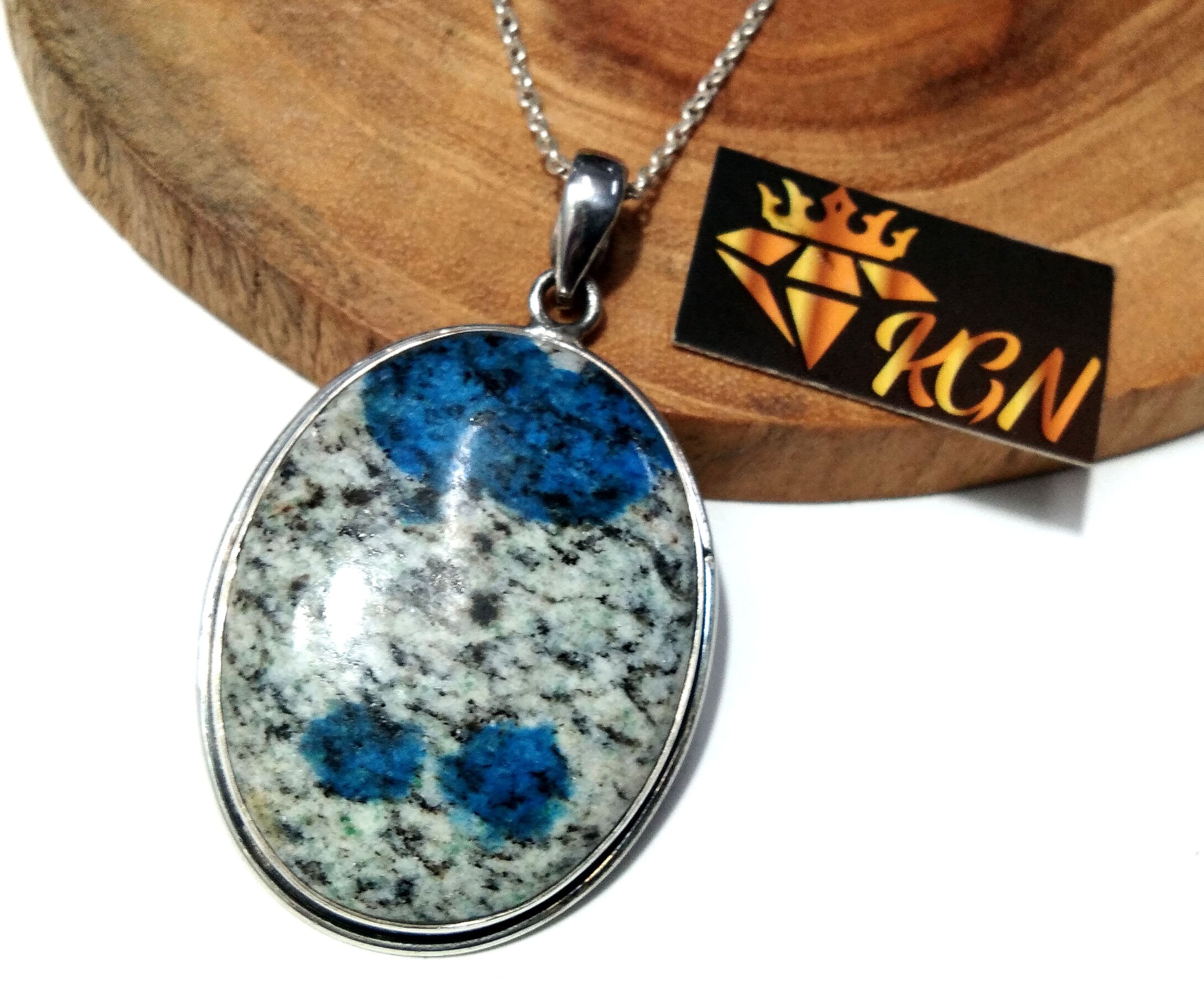 Natural K2 Jasper Gemstone Pendant, 925 Sterling Silver Pendant Healing Crystal, K2 Jasper Stone Pendant Chain Necklace Jewelry Gift For Her