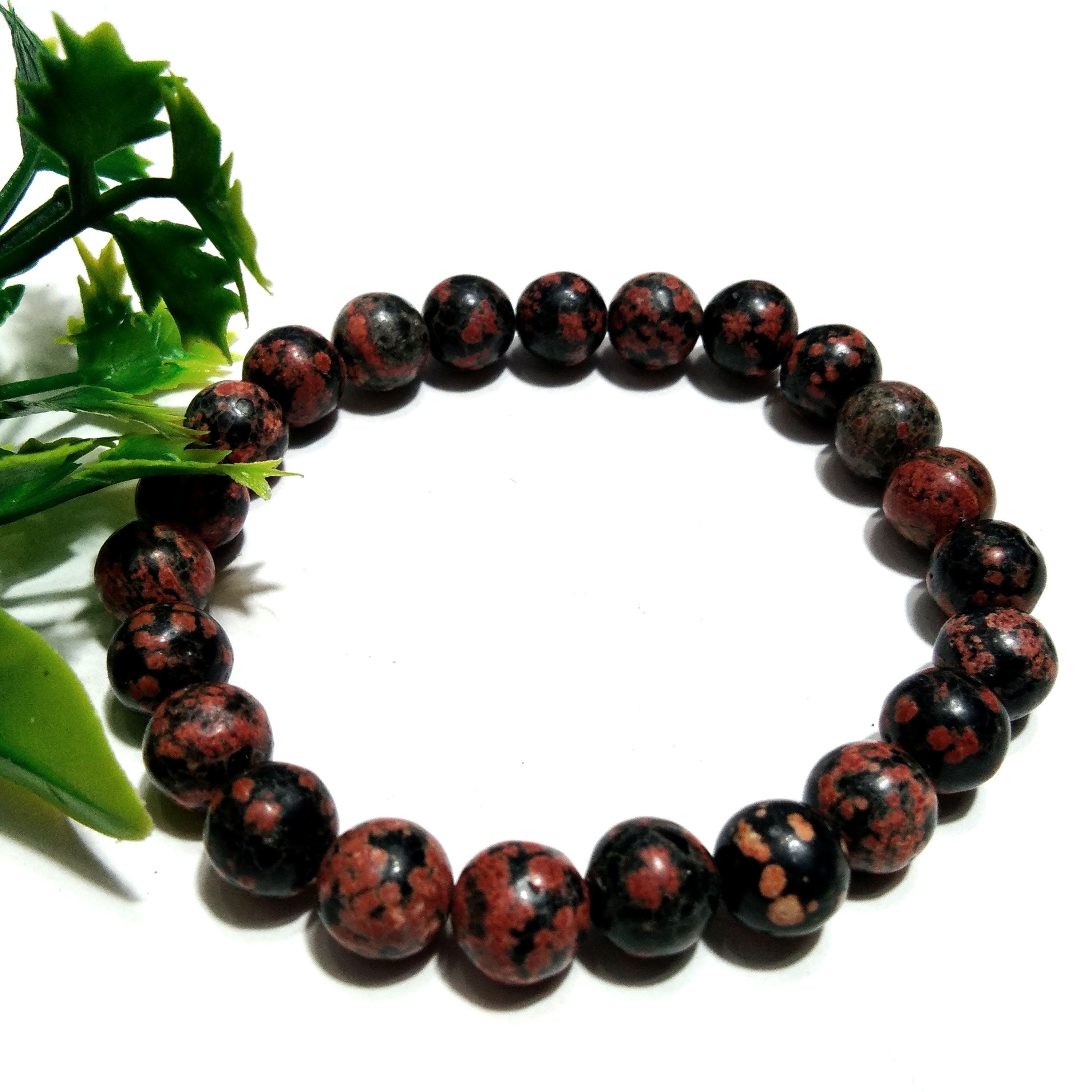 Leopard Skin Jasper Bracelet Beads Stone, Natural Skin Jasper Healing Men & Women Round Bracelet, Stone Size 8x8 mm Gift Easter day Bracelet