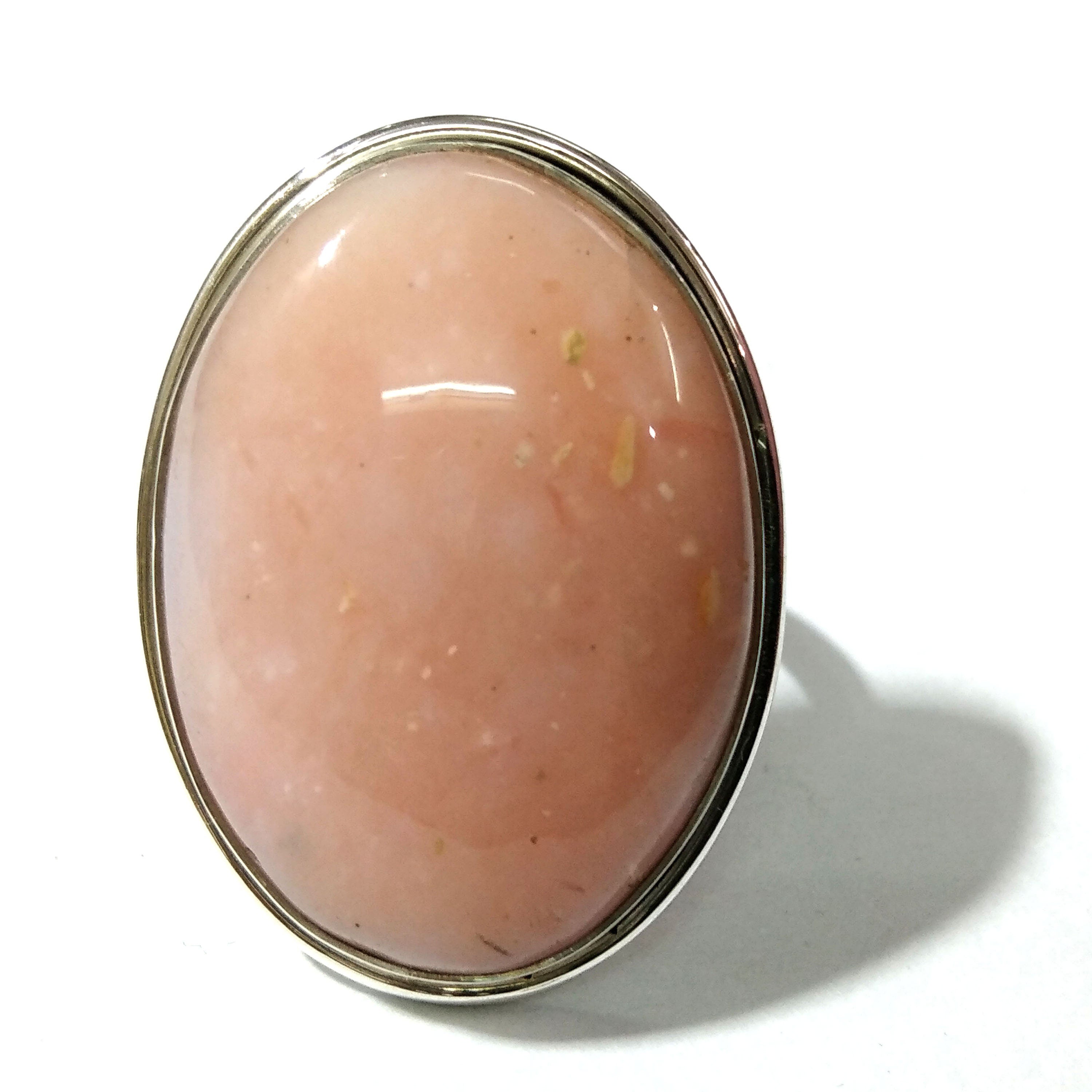 Natural Pink Opal Cabochon Ring's, 925 Starling Silver Ring, Good Quality Gemstone Pink Opal Stylish Silver Rings, For Men & Women.