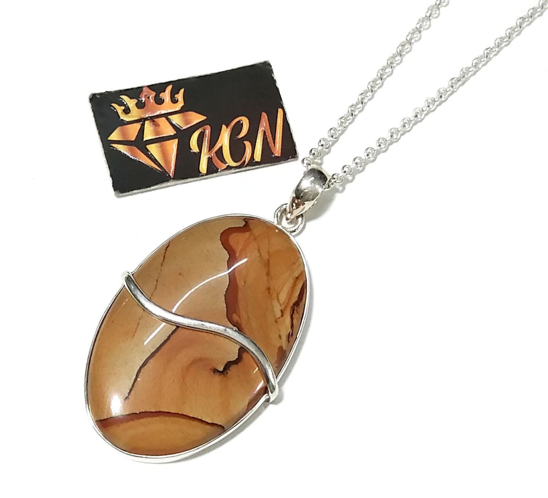 Natural Picasso Picture Jasper Stone Pendant, 925 Sterling Silver Pendant Jewelry, Handmade Silver Design Pendant, Gift For Wedding Pendant