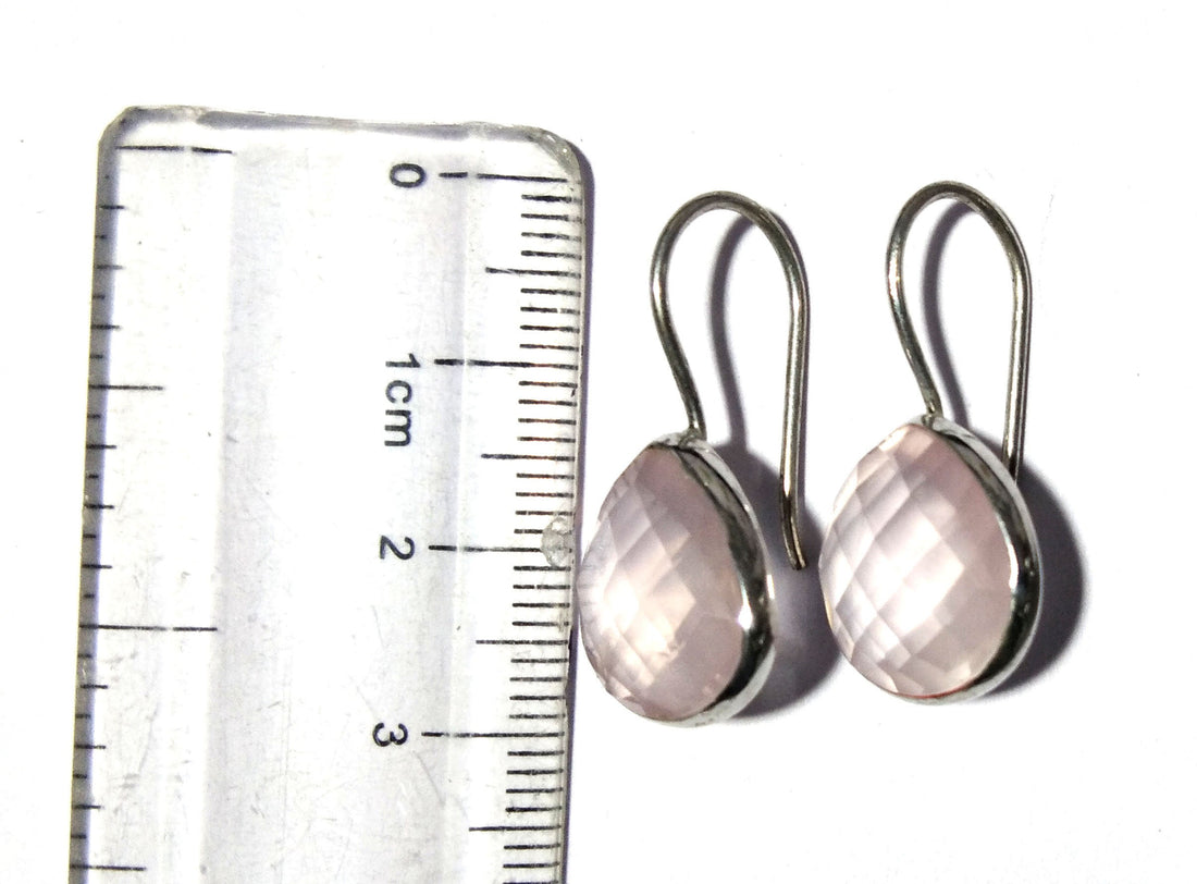 Pink Rose Quartz Earring, 925 Sterling Silver Jewelry, Good Quality Natural Gemstone Earring, Handmade Earring, Gift Item For Girls & Women.