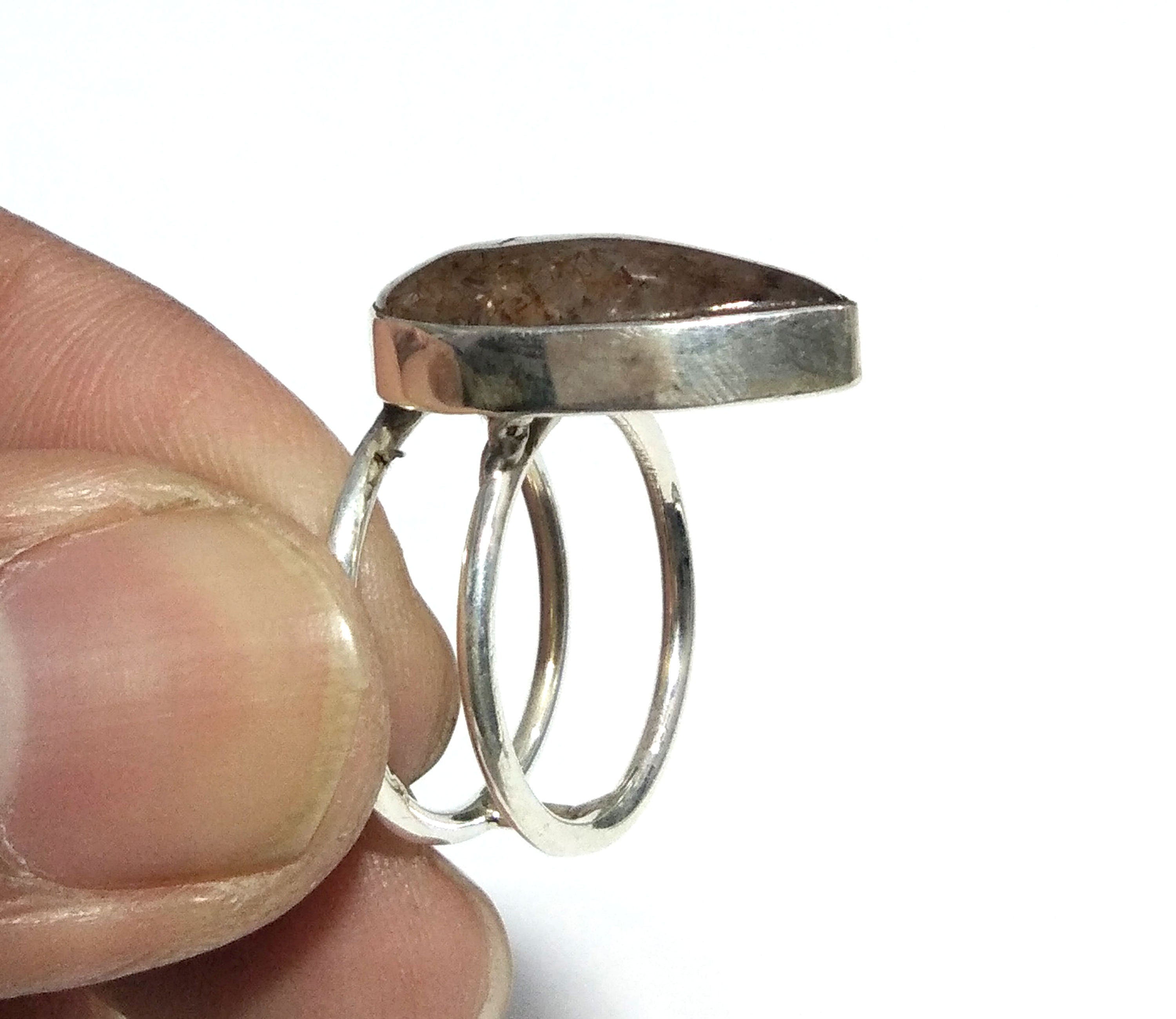 Natural Golden Rutilated Quartz Ring, 925 Solid Sterling Silver Ring, Rutilated Stone Size 13x20 mm Handmade Ring, Gift Birthday Ring