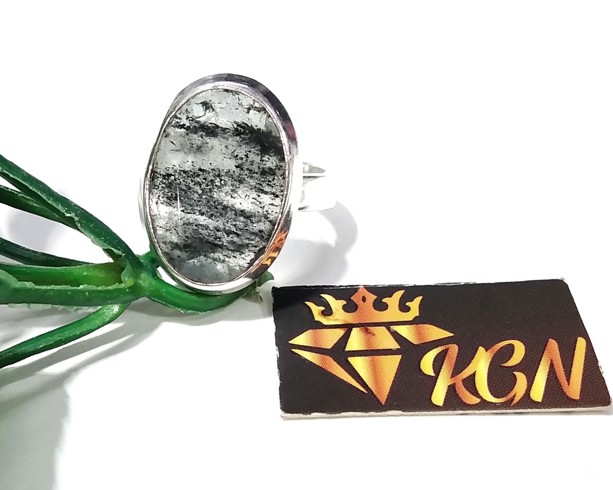 Natural Black Rutile Quartz Gemstone Ring, 925 Solid Starling Silver Ring, Black Rutile Faceted Stone Handmade Ring, For Gift Wedding Ring