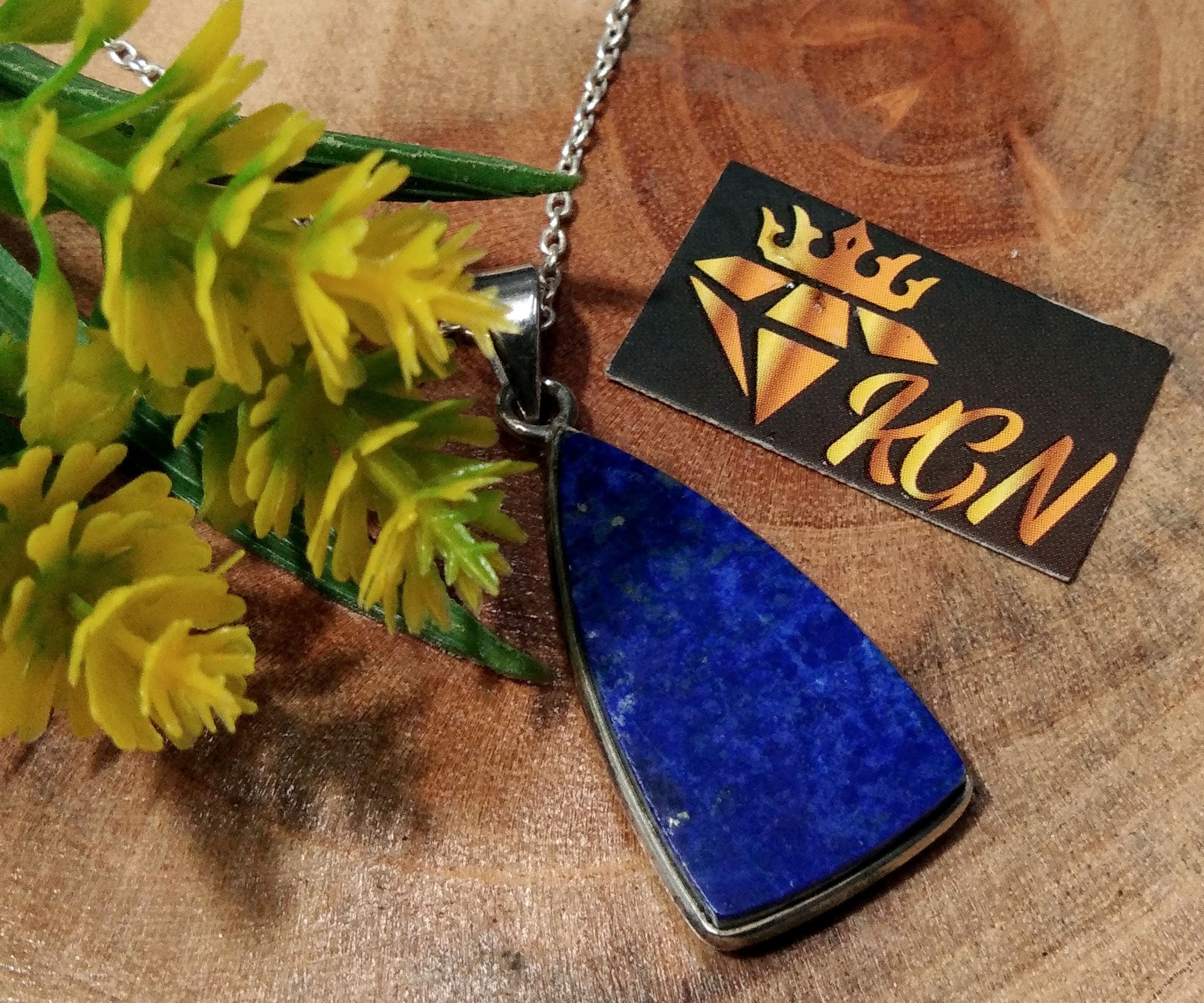 Natural Gemstone Lapis Lazuli Pendant, 925 Sterling Silver Pendant, Very Beautiful Lapis Lazuli Pendant, Handmade Making Jewelry For Women