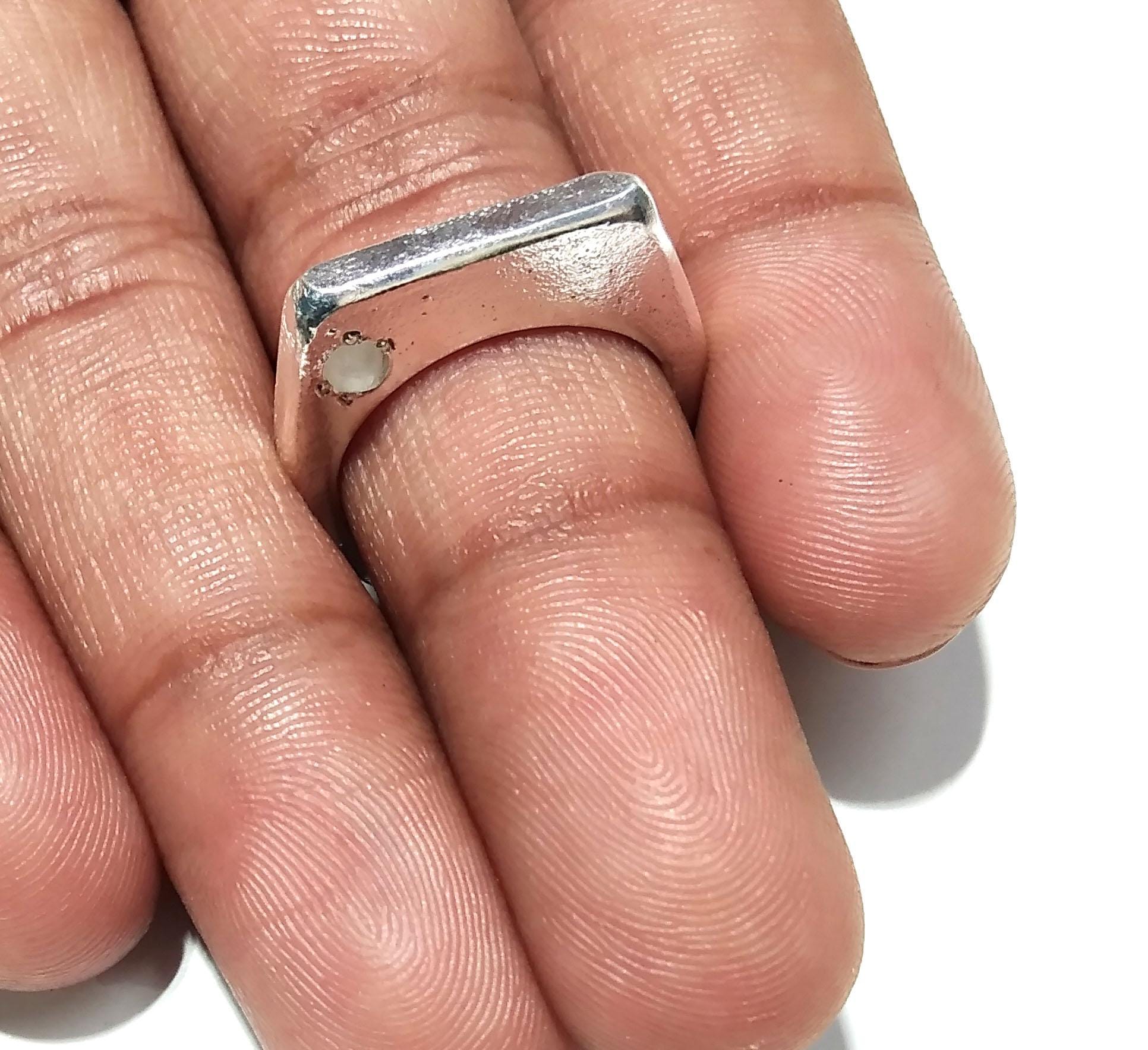 Solid 925 Starling Silver Ring, Natural Rainbow Moonstone Silver Ring, Nice Design Good Making Gift Ring, Handmade Ring, For Men & Women.