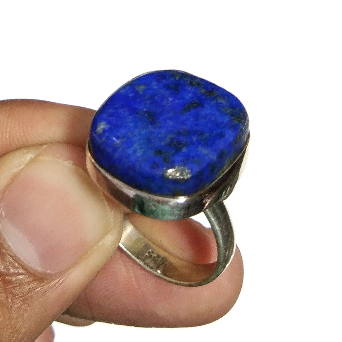 Beautiful Natural Lapis Lazuli Gemstone Ring, 925 Solid Sterling Silver Ring, Lapis Lazuli Stone Size 19x17 mm Handmade Gift Wedding Ring