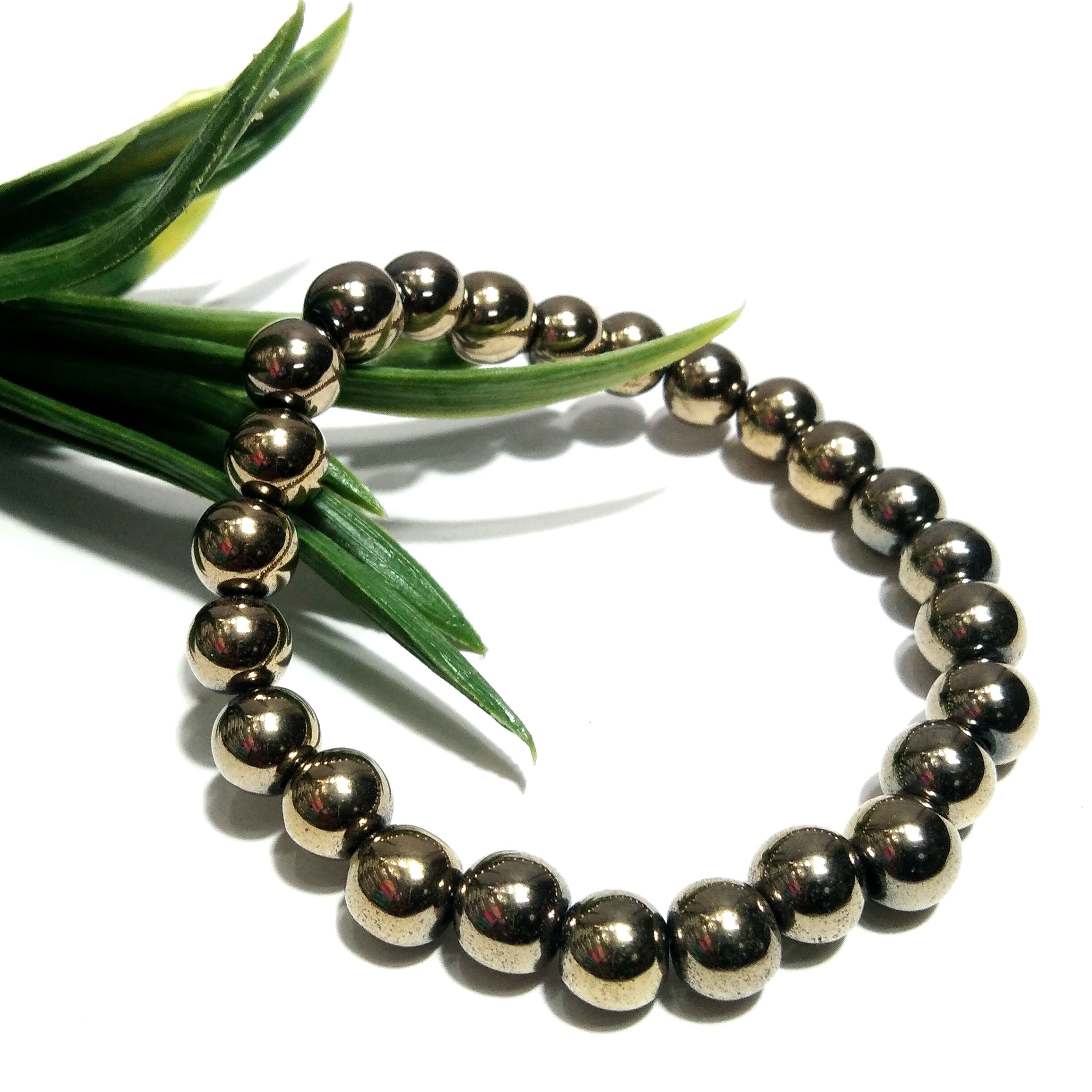 Natural Gold Pyrite Beaded Bracelet, Amazing Pyrite Beads Size 8mm Round Bracelet, Stretch Bracelet, Gift For Men/Women, Friendship Bracelet