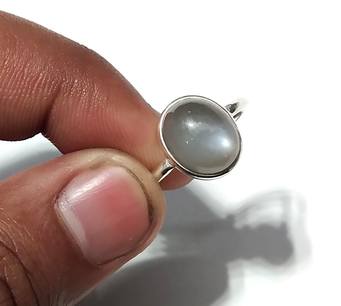 Rainbow Moonstone Ring, Solid 925 Sterling Silver Ring, Natural Gemstone Moonstone Ring, Silver Ring, Handmade Ring, Gift For Girls & Women.