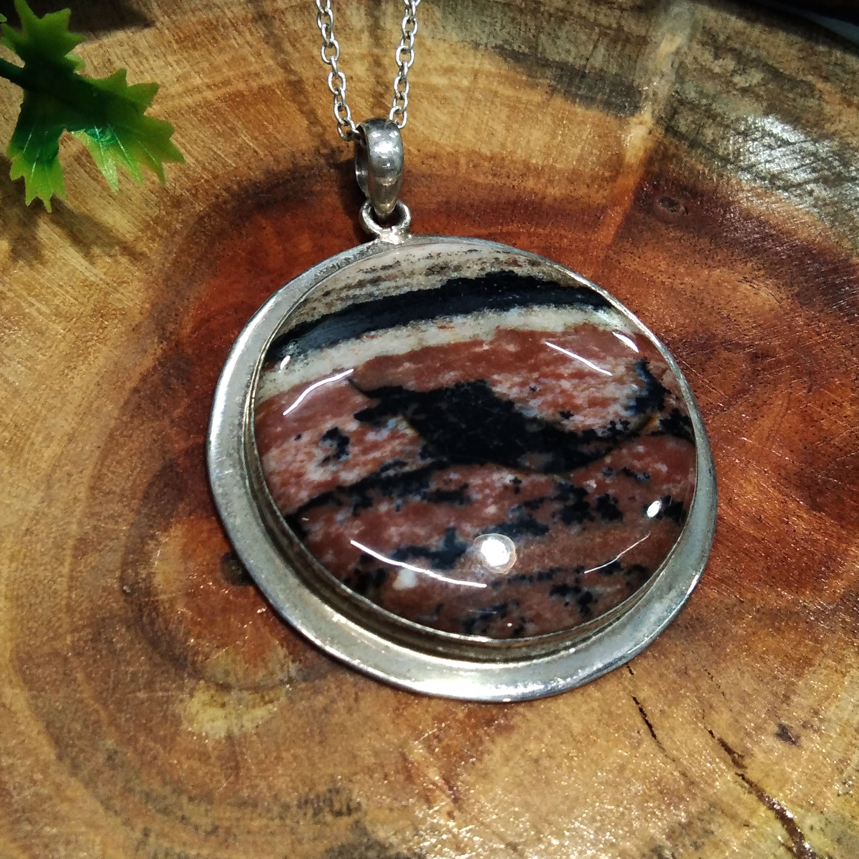 Honey Dendrite Opal Gemstone Pendant Necklace Chain, 925 Starling Silver Pendant Necklace, Handmade Stone Size 35x35 mm Wedding Pendant