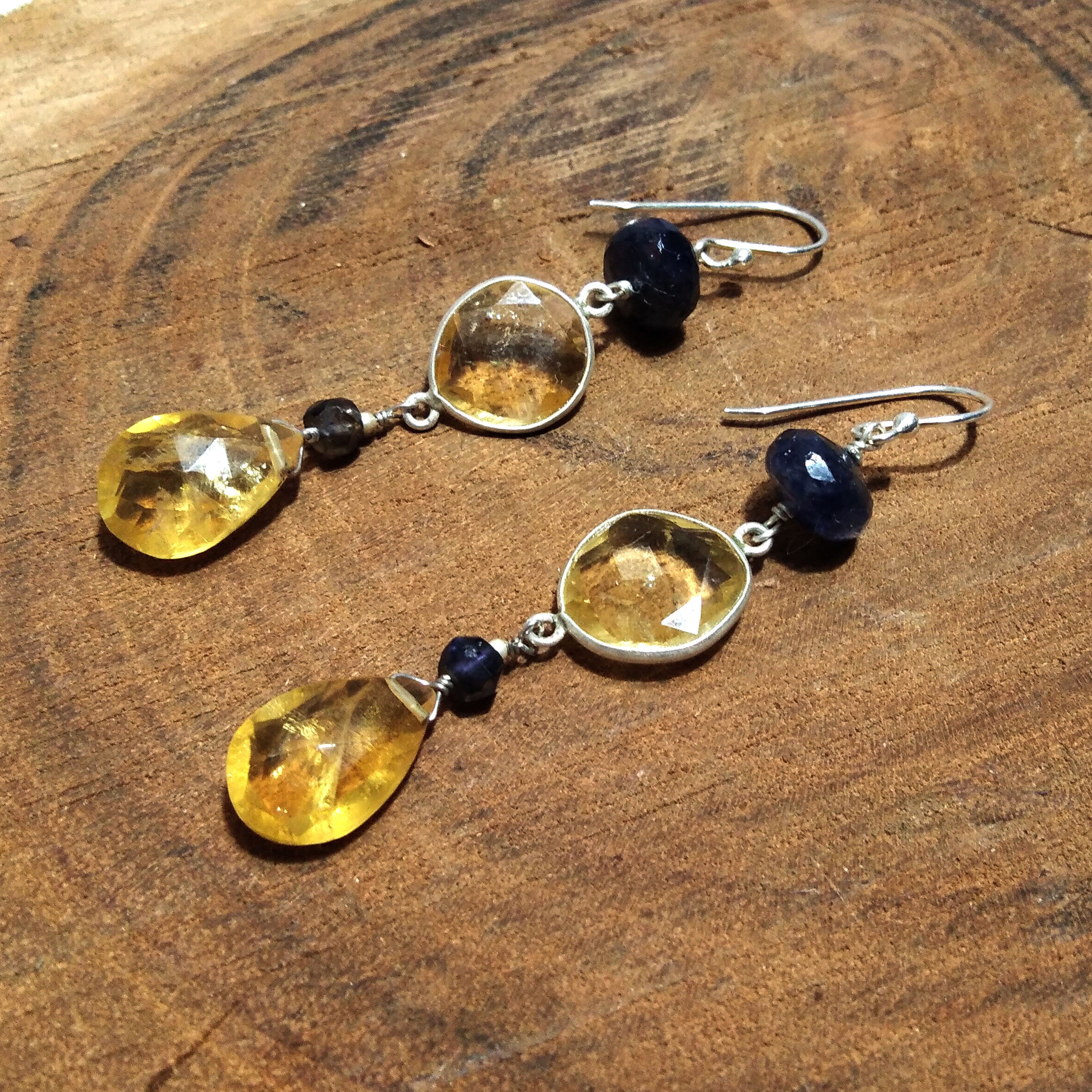 Natural Citrine Earring Stone, 925 Starling Silver Earring, Yellow Citrine Stone Handmade Earring, Jewelry Gift Women Birthstone Earring