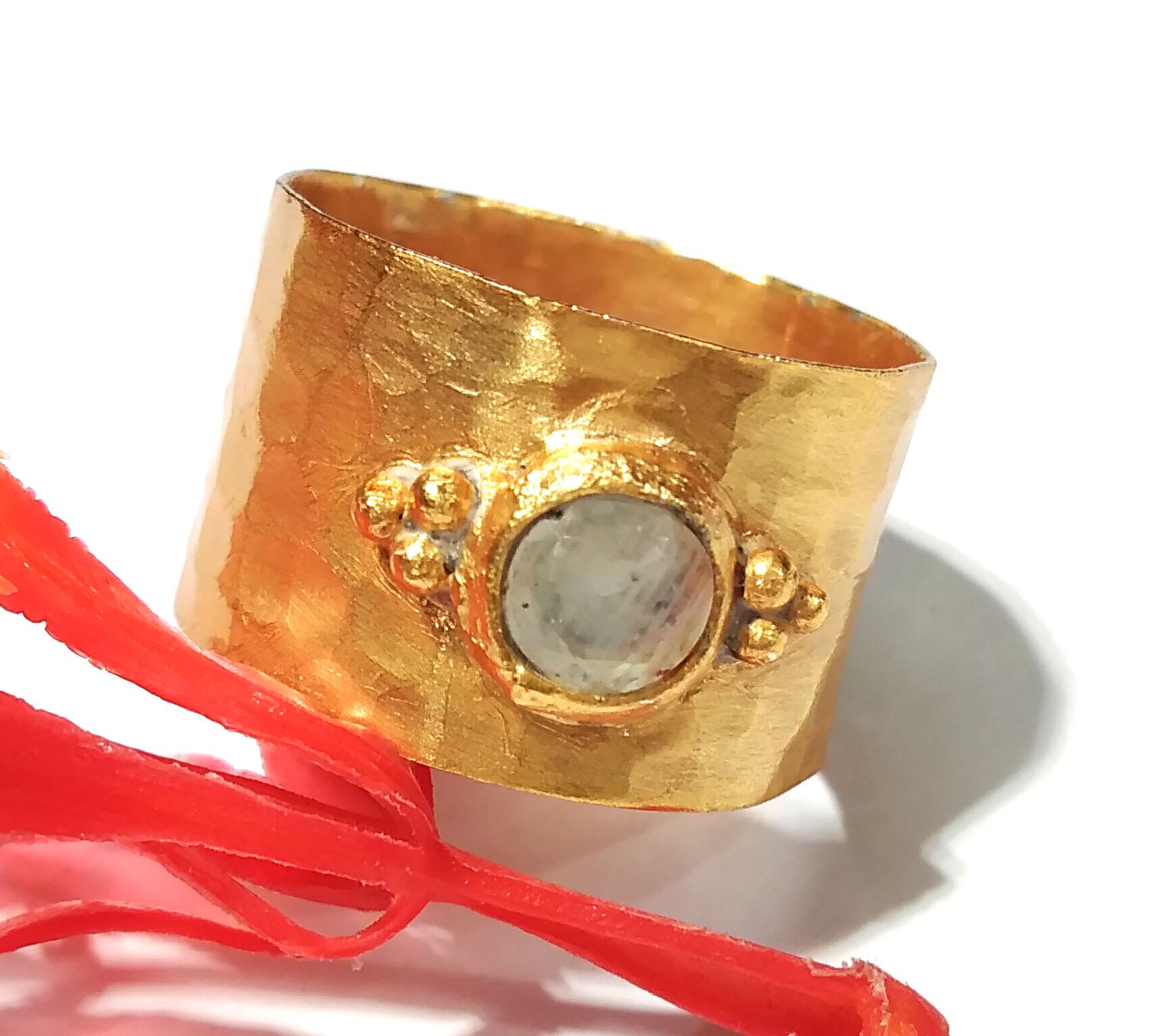 Natural Rainbow Moonstone Ring, Solid 925 Sterling Silver Gold Plated Ring, Rainbow Moonstone Silver Ring, Handmade For Gift Birthday Ring