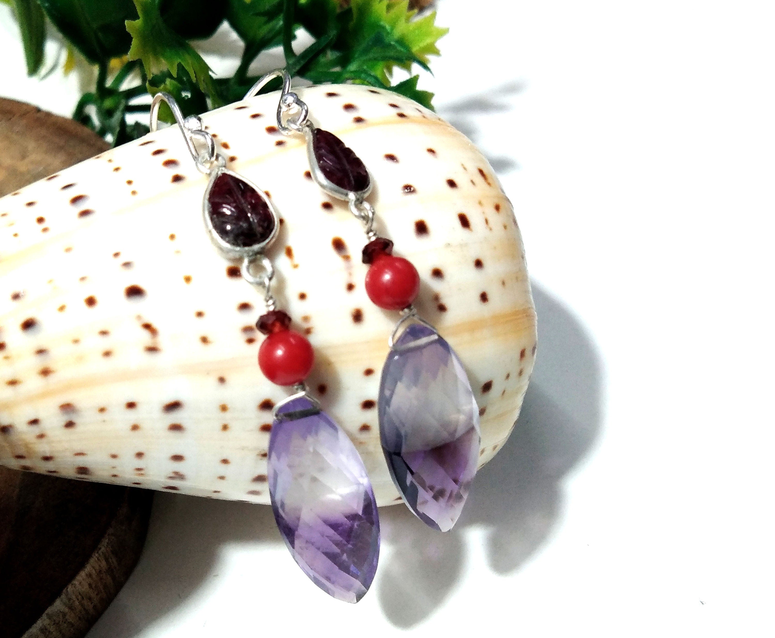 Natural Doublet Gemstone Light & Dark Color Amethyst Multi Stone Earring, 925 Silver Jewelry For Gifts Girls/Women, Handmade Making Earrings