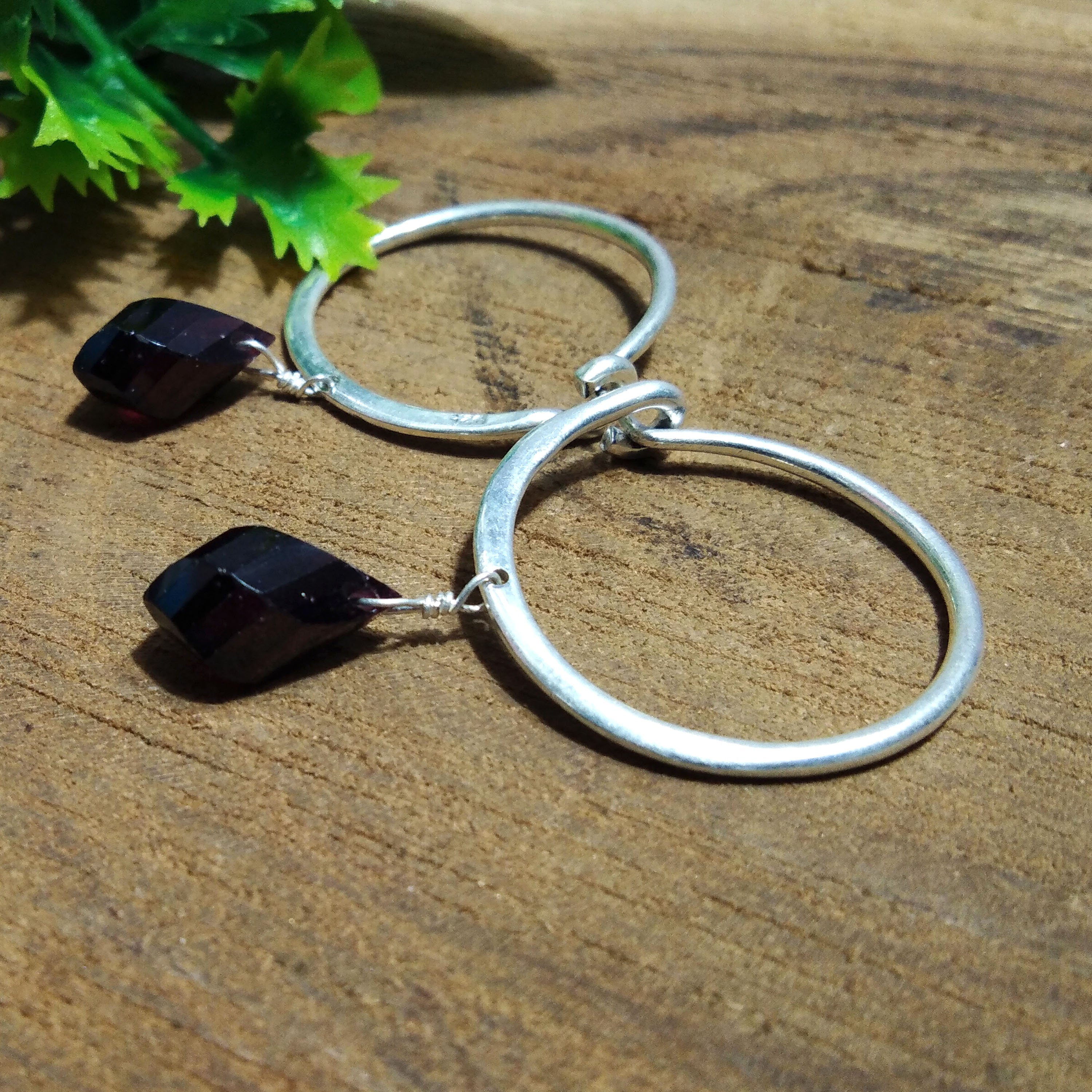 Natural Red Garnet Gemstone Earring 925 Sterling Silver Earring Amazing Red Garnet Stone Size 12x6 mm Gift Wedding Earring Jewelry