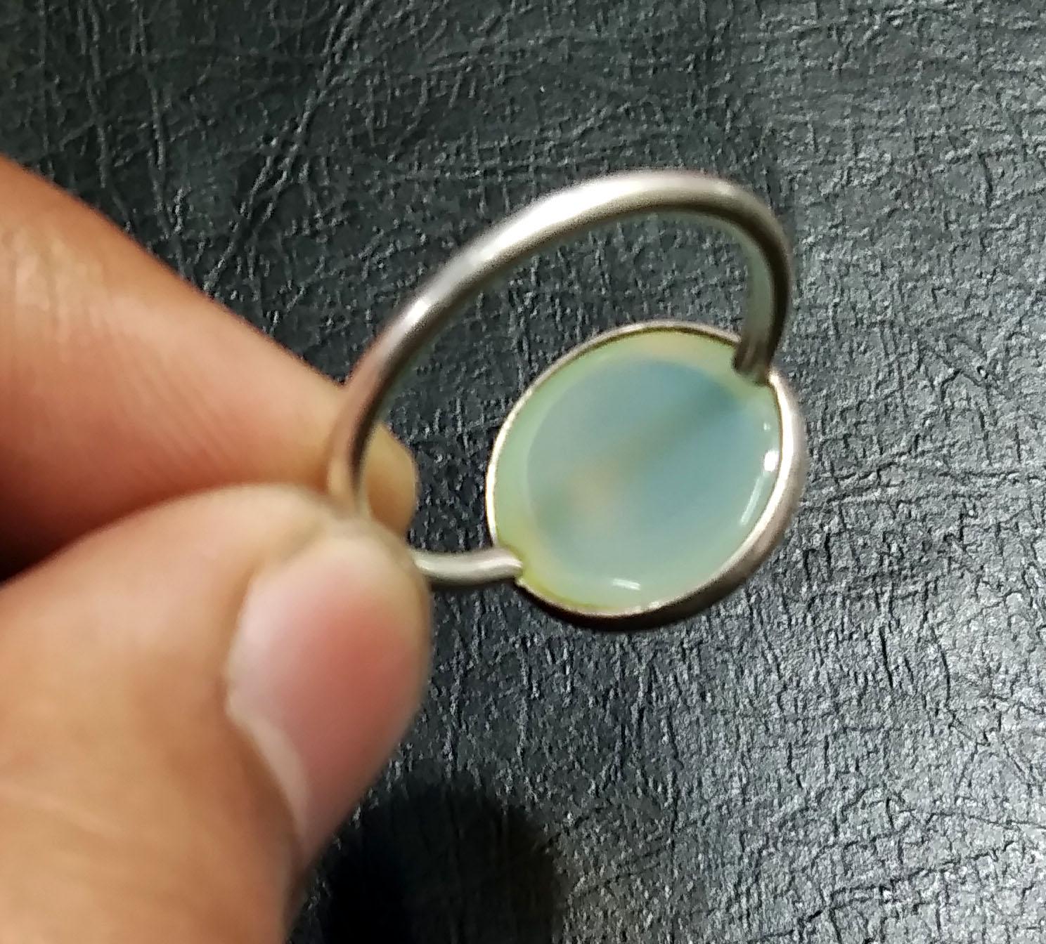 Natural Aqua Chalcedony Gemstone Ring, Solid 925 Sterling Silver Ring, Chalcedony Stone Size 12x12mm Handmade Ring, Gift Statement Ring