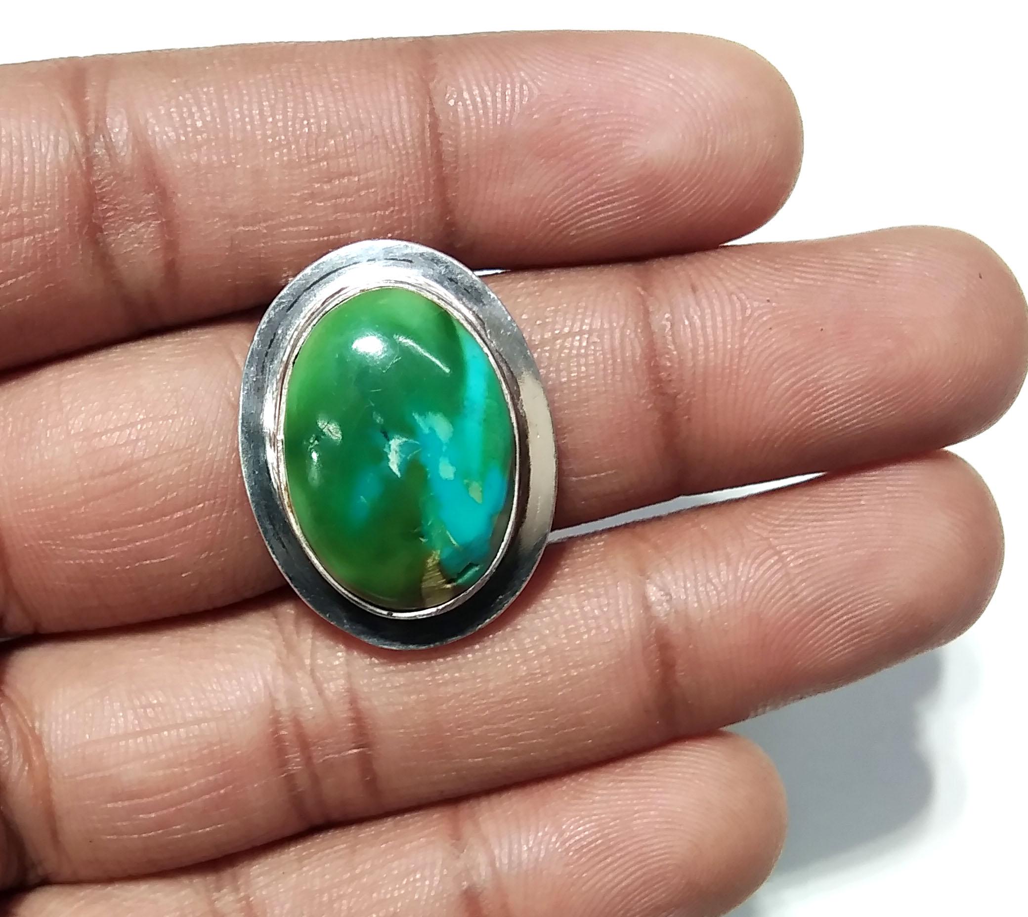 Natural Turquoise Gemstone Ring, Solid 925 Starling Silver Ring, A+++ Turquoise Stone Size 20x14 mm Handmade Ring Gift Wedding Rings Jewelry