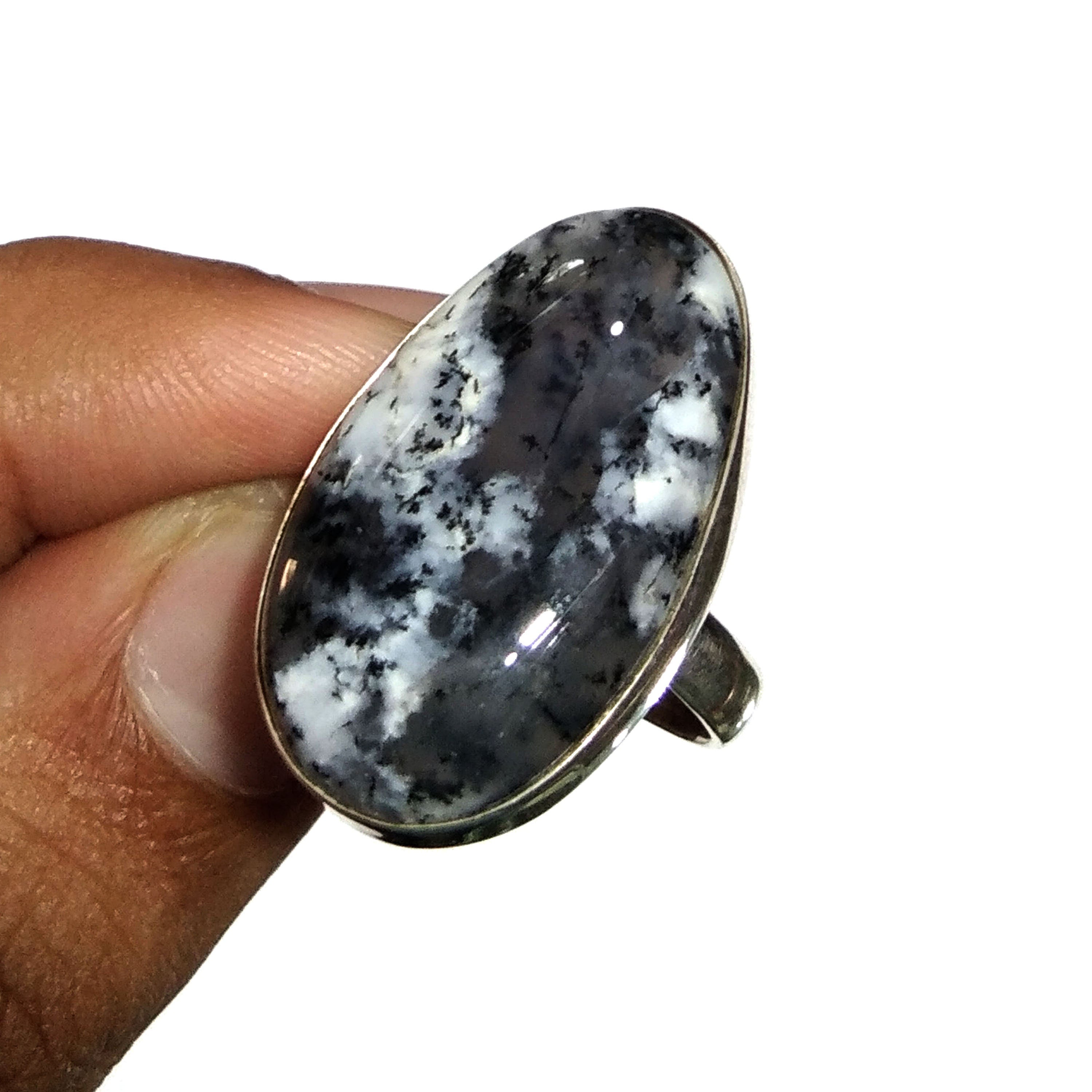 Amazing Natural Dendrite Opal Gemstone Ring, 925 Solid Sterling Silver Ring, Opal Stone Size 30x19 mm Handmade Ring, Gift Ring Jewelry