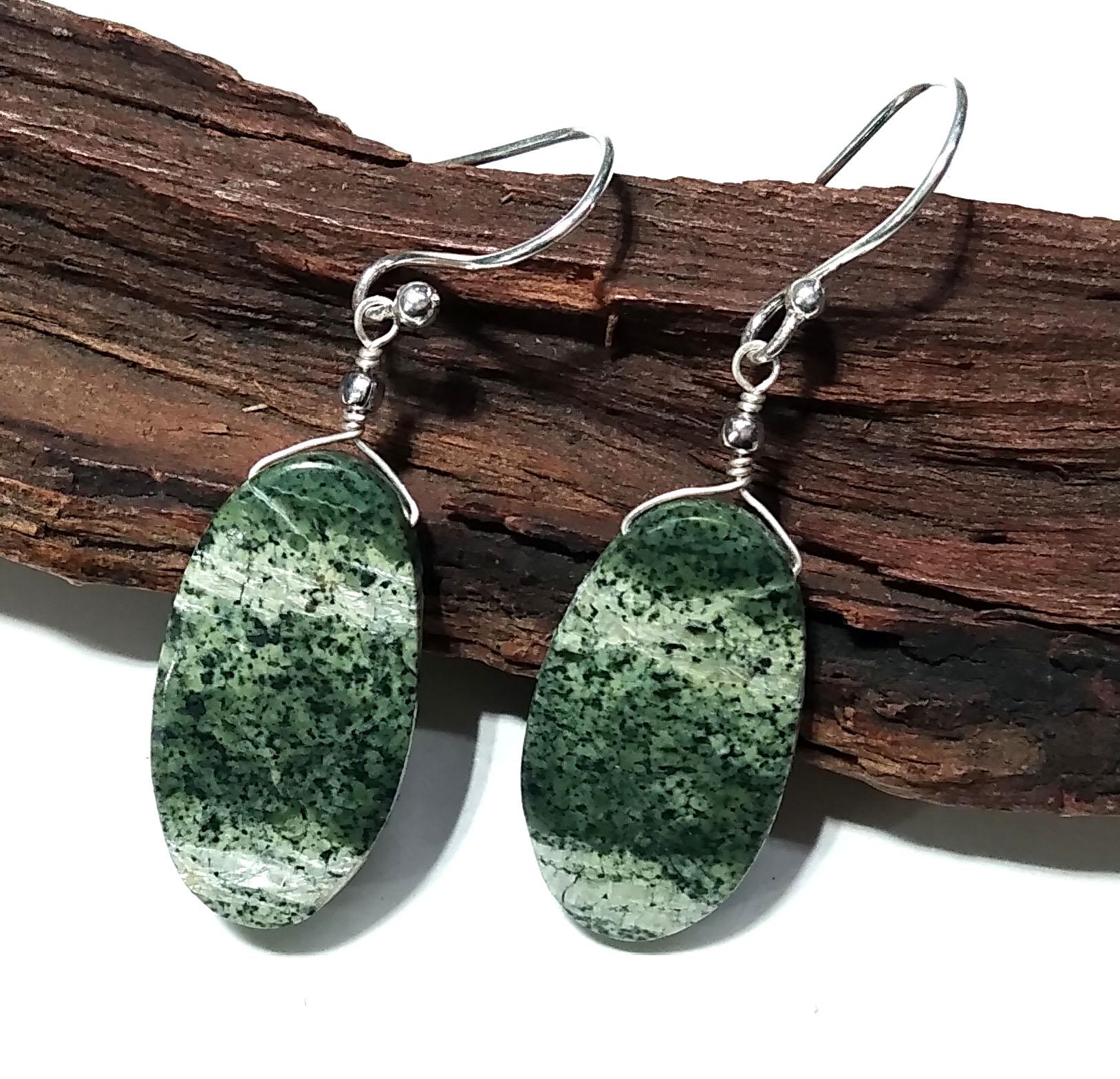 Natural Green Swiss Opal Gemstone Earring, Solid 925 Starling Silver Earring, Beautiful Swiss Opal Stone Size 30x13mm Gift For Girls & Women